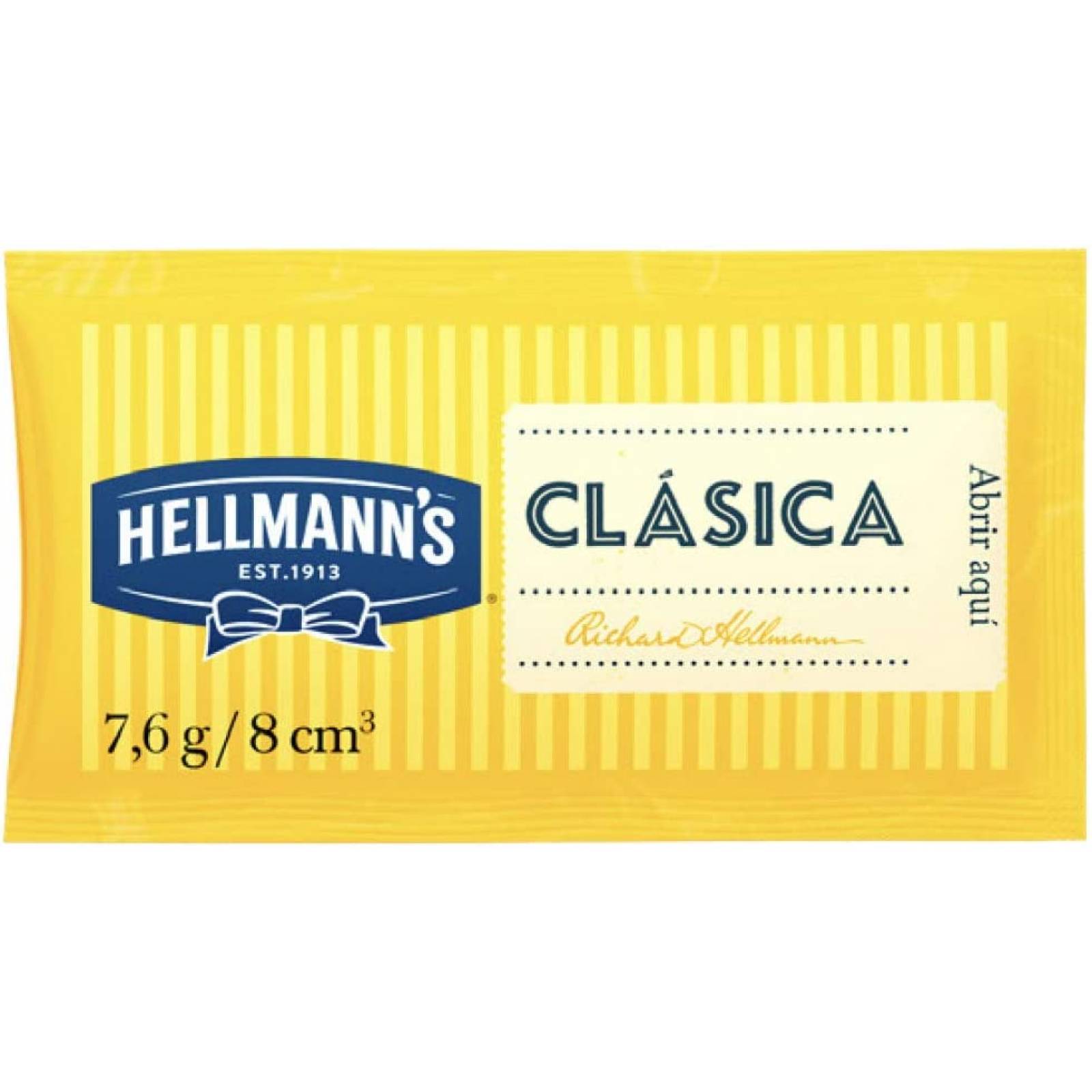Hellmann's Mayonesa Clásica Sachet con 196 piezas de 7.6 gr c/u FOOD SOLUTIONS UNILEVER