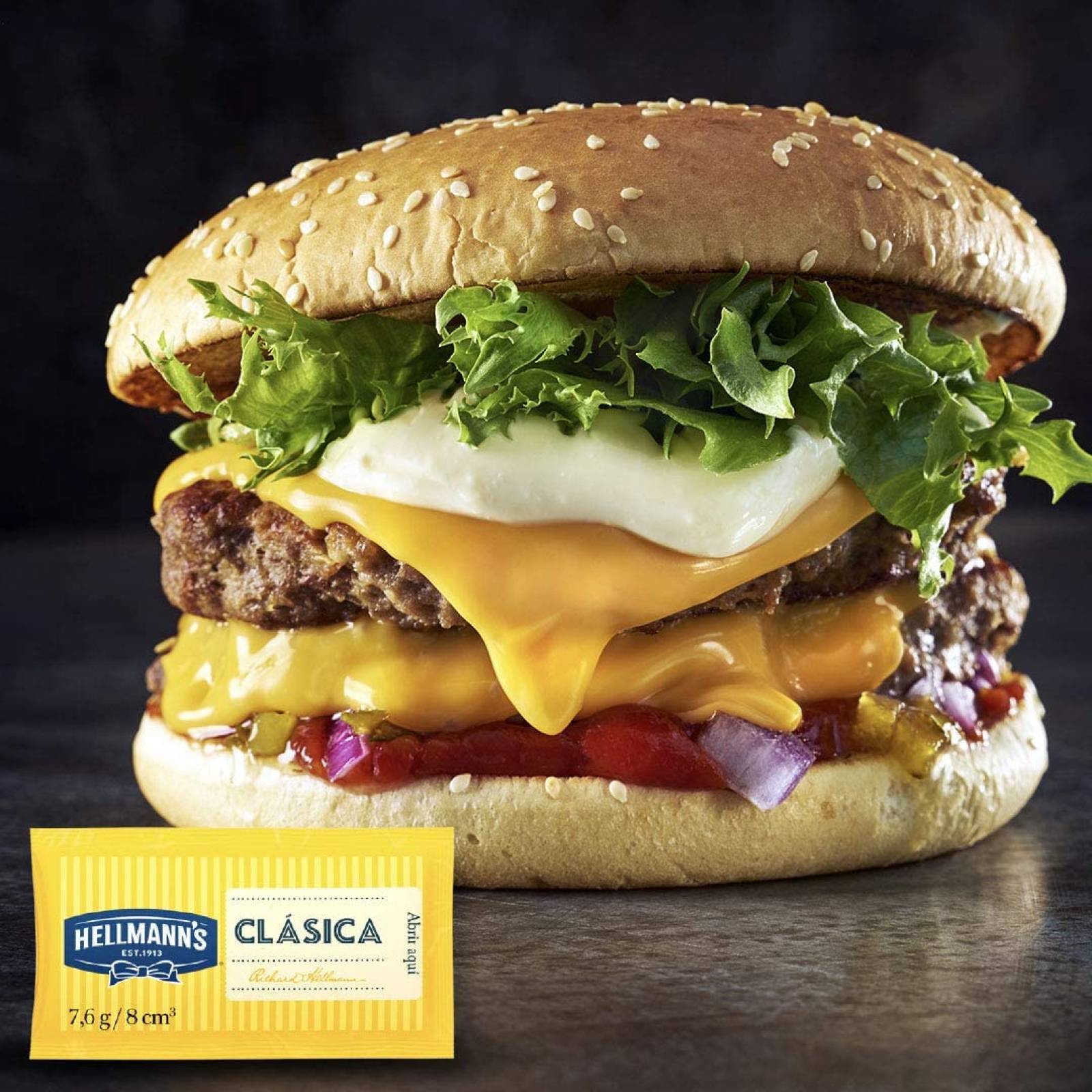 Hellmann's Mayonesa Clásica Sachet con 196 piezas de 7.6 gr c/u FOOD SOLUTIONS UNILEVER