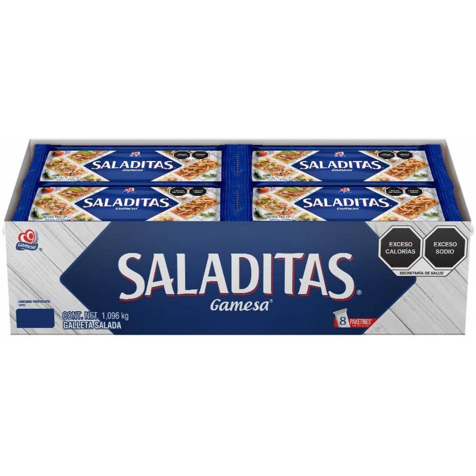 Saladitas Galletas Gamesa, Sabor Salado, 8 paquetes de 137 gramos. 1096 gramos