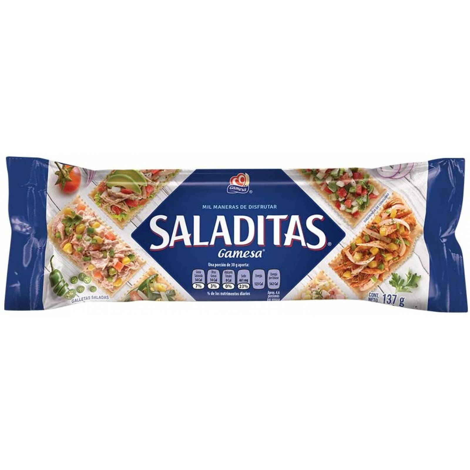 Saladitas Galletas Gamesa, Sabor Salado, 8 paquetes de 137 gramos. 1096 gramos