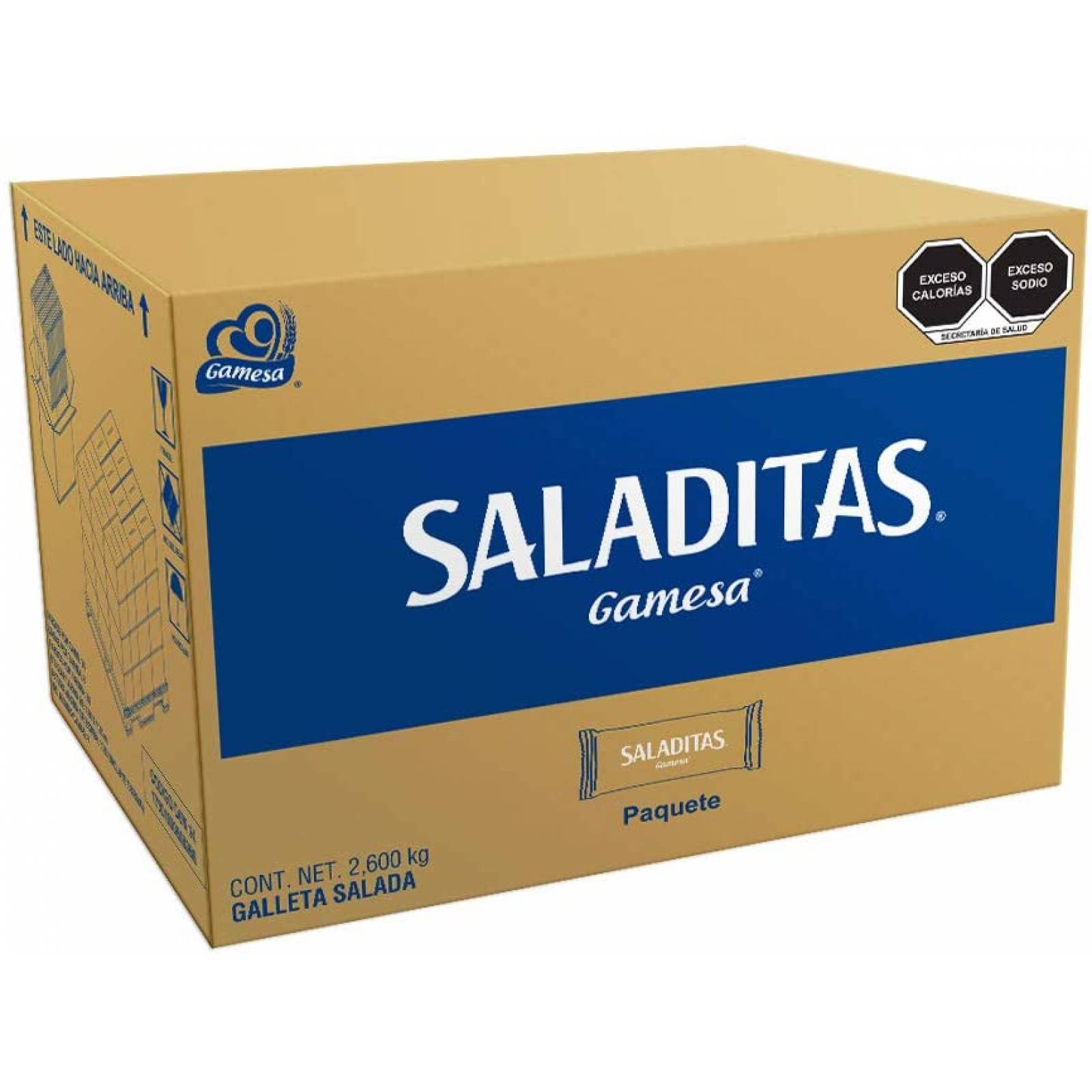 Saladitas, Galletas, Caja de 200 paquetes de 13 gramos. 2600 gramos