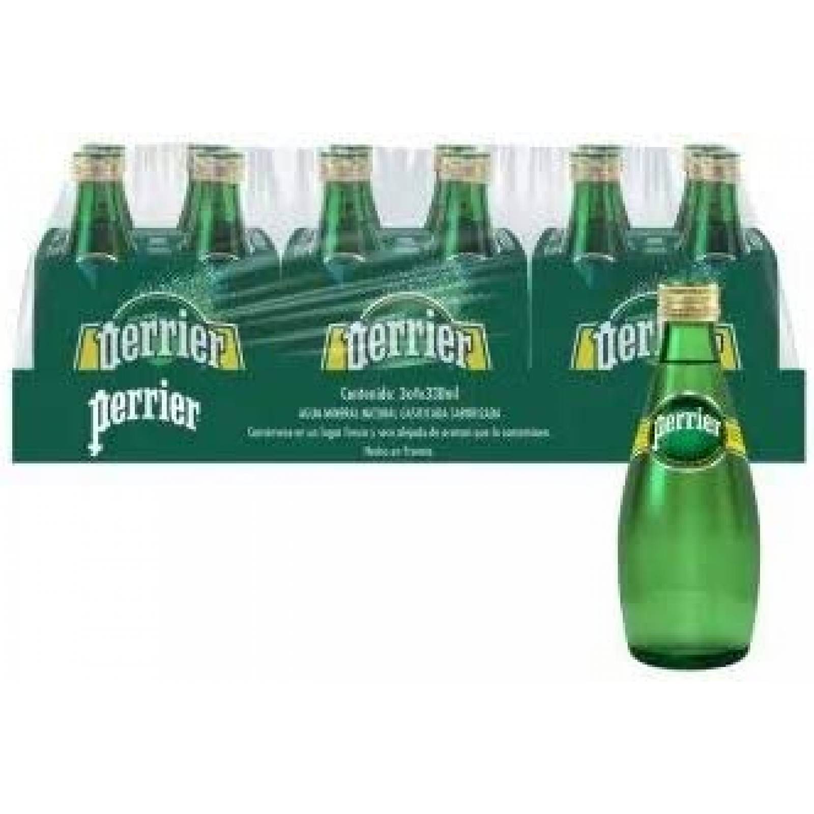 Perrier Agua Mineral. 12 botellas de 330 ml cada una