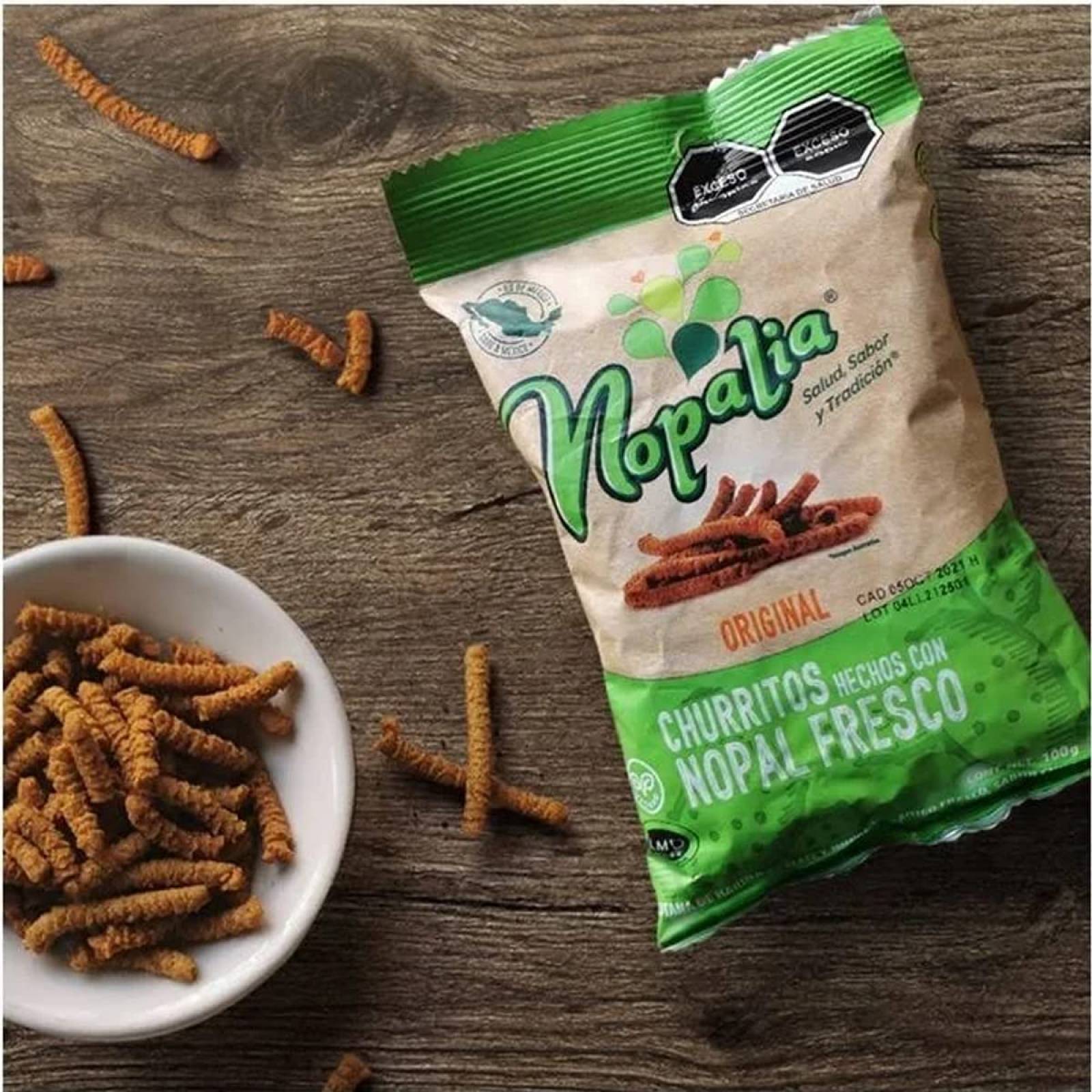 Churrito Nopal Orgánico y harina de maíz, 750 gr.