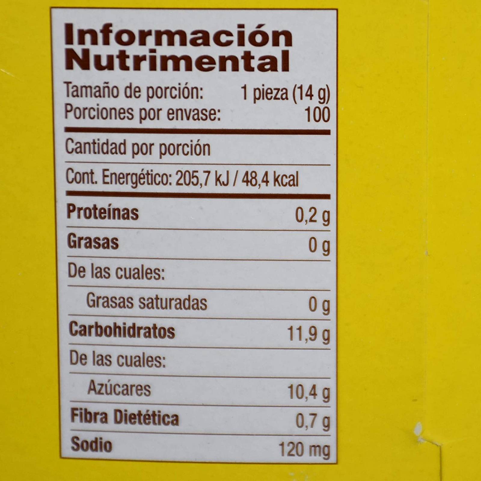 Pulparindo De la Rosa, Caja 100 Piezas, tamarindo natural, Total 1.4 Kg