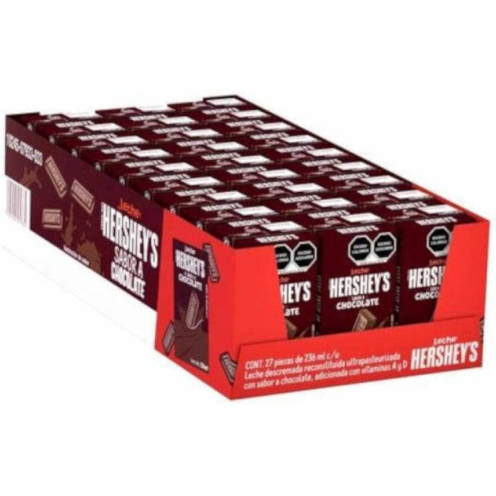 Leche Hersheys Sabor Chocolate. 27 piezas de 236ml cada una.