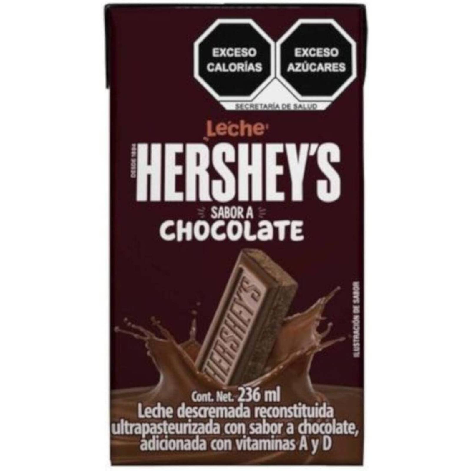 Leche Hersheys Sabor Chocolate. 27 piezas de 236ml cada una.