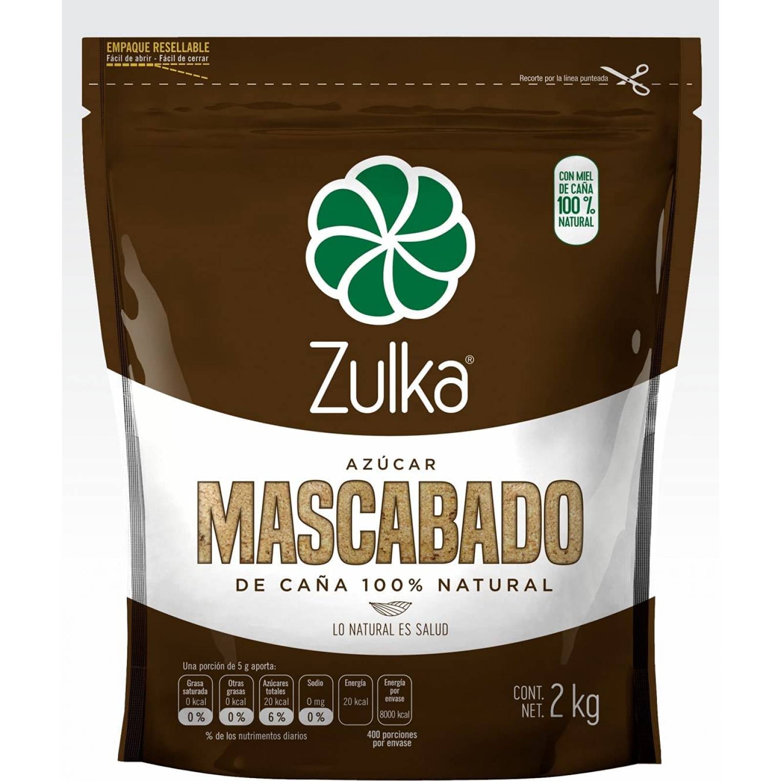 Zulka Azucar Mascabado 2 Kg, 2 Kilogramos
