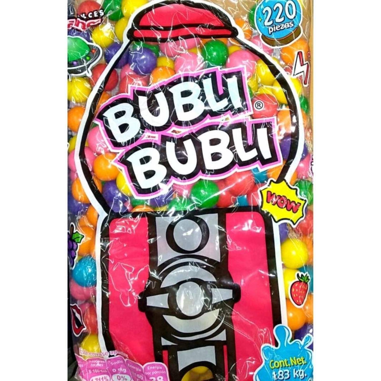 Chicles de Bola Bubli Bubli, Bolsa con 220 piezas, Goma de Mascar de 1 Pulgada