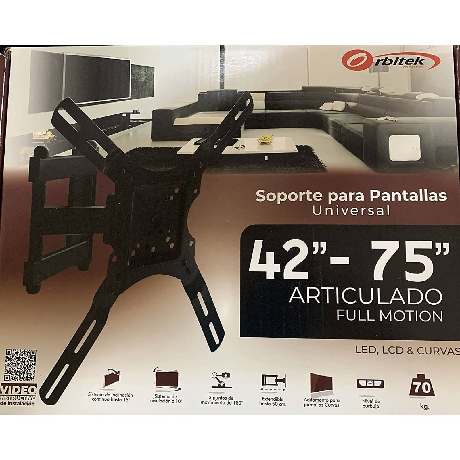 MACFORMET Soporte Articulado Pantalla TV 42 A 75 Pulgadas 70 Kg