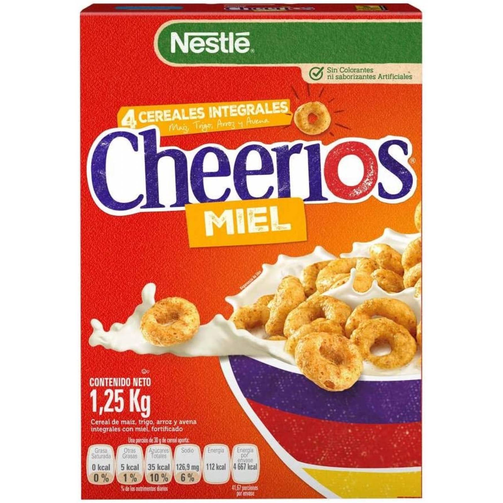 Cereal Cheerios Miel,(3 pack) 1.25 kg, Nestlé (Presentación puede variar)