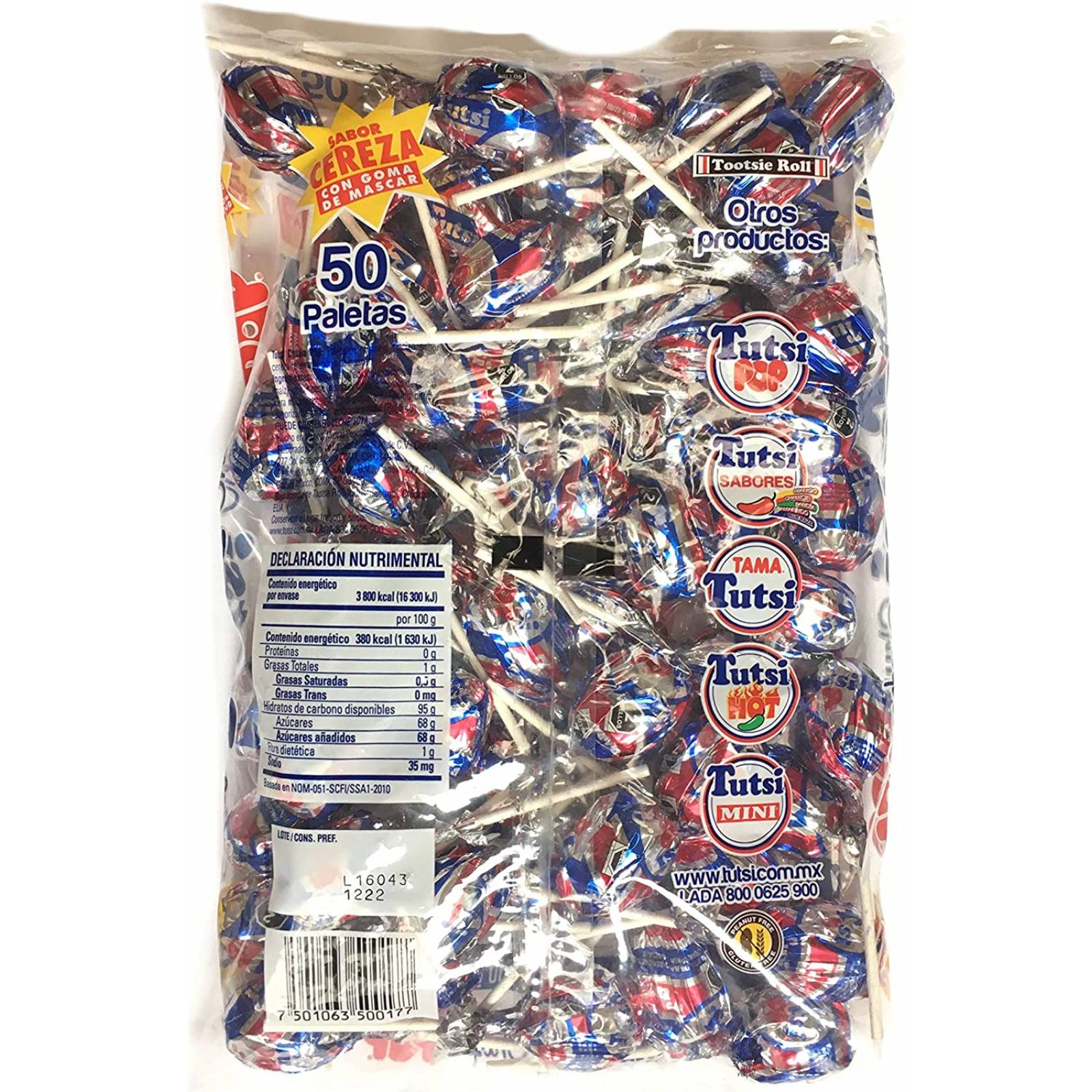 Tutsi Pop Paleta de Caramelo Macizo