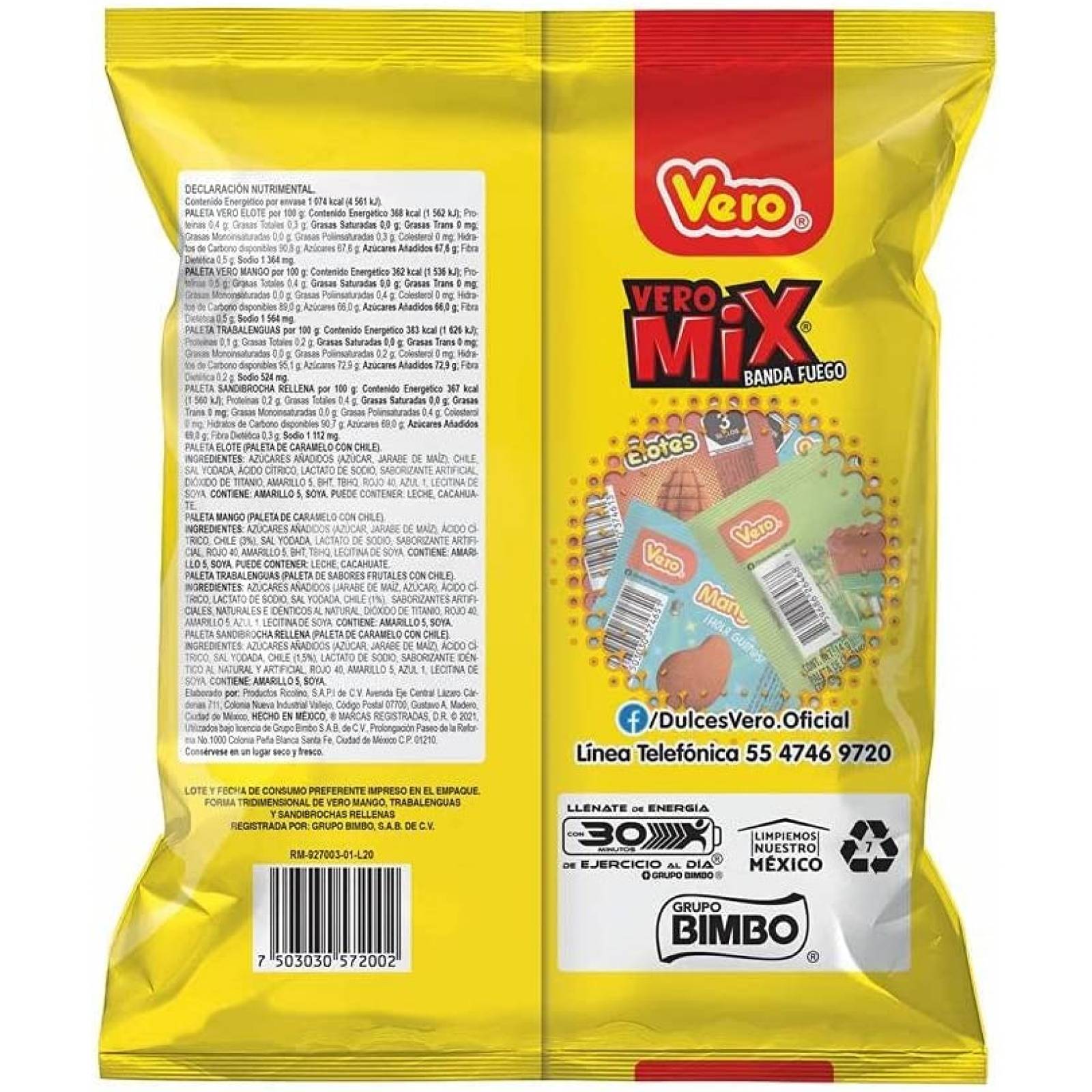 Dulces para piñata Surtido de dulces Paletas de Dulce Vero Paquete Vero Mix Dulce Club 20 paletas dulc