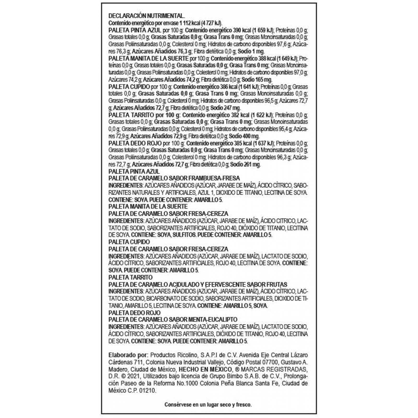 Dulces para piñata Surtido de dulces Paletas de Dulce Vero Paquete Vero Mix Dulce Club 20 paletas dulc