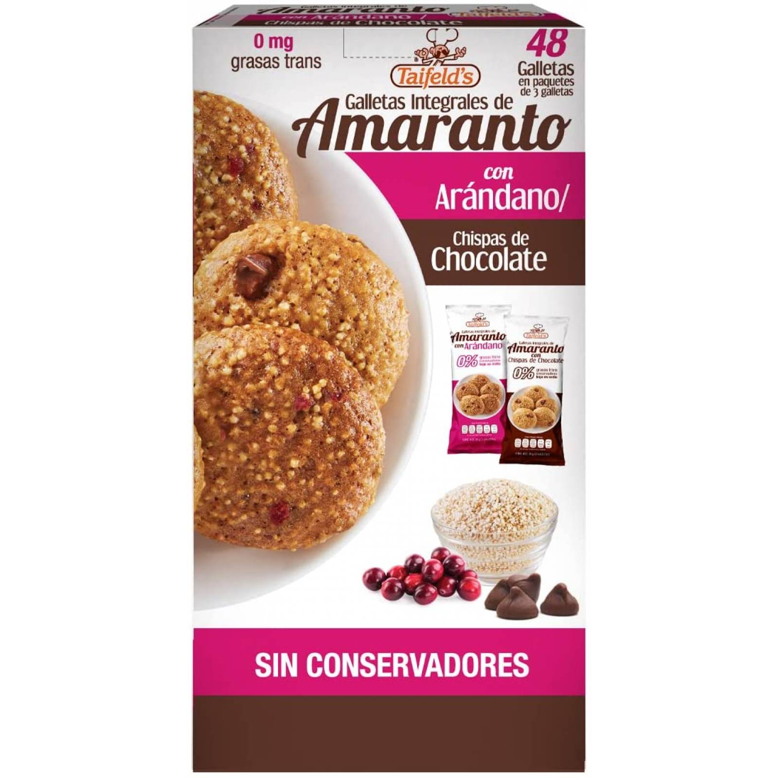 Galletas de Amaranto con arándanos/chispas de chocolate
