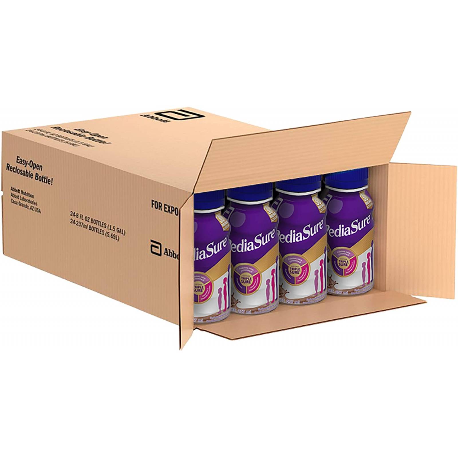 Pediasure Alimentación Especializada para Niños de 1 a 10 Años, Chocolate, 237 ml, 24 Piezas