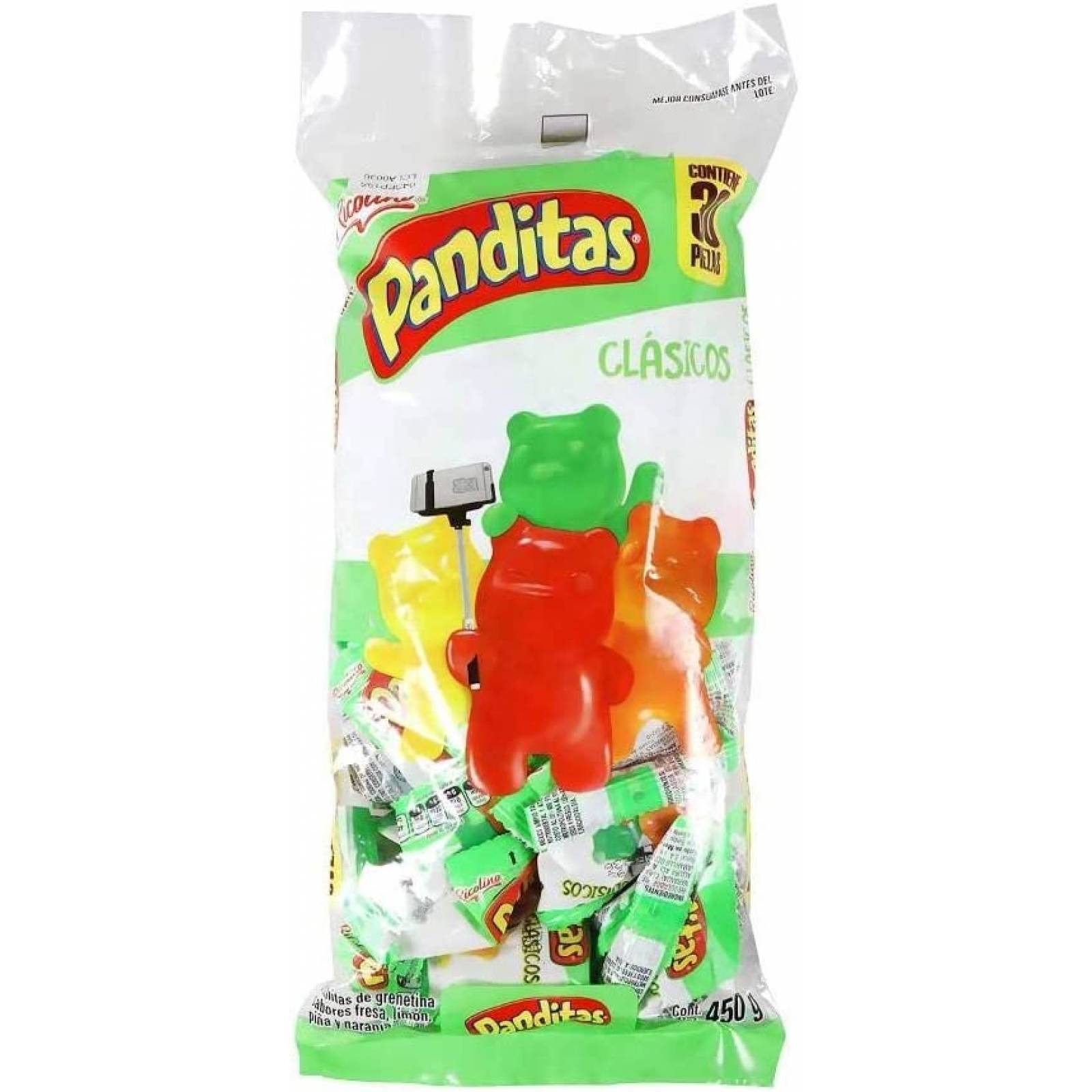 RICOLINO PANDITAS CLÁSICOS ORIGINALES, DIVERTIDOS SABORES FRESA LIMÓN PIÑA NARANJA, GOMITAS DELICIOSAS, GOM