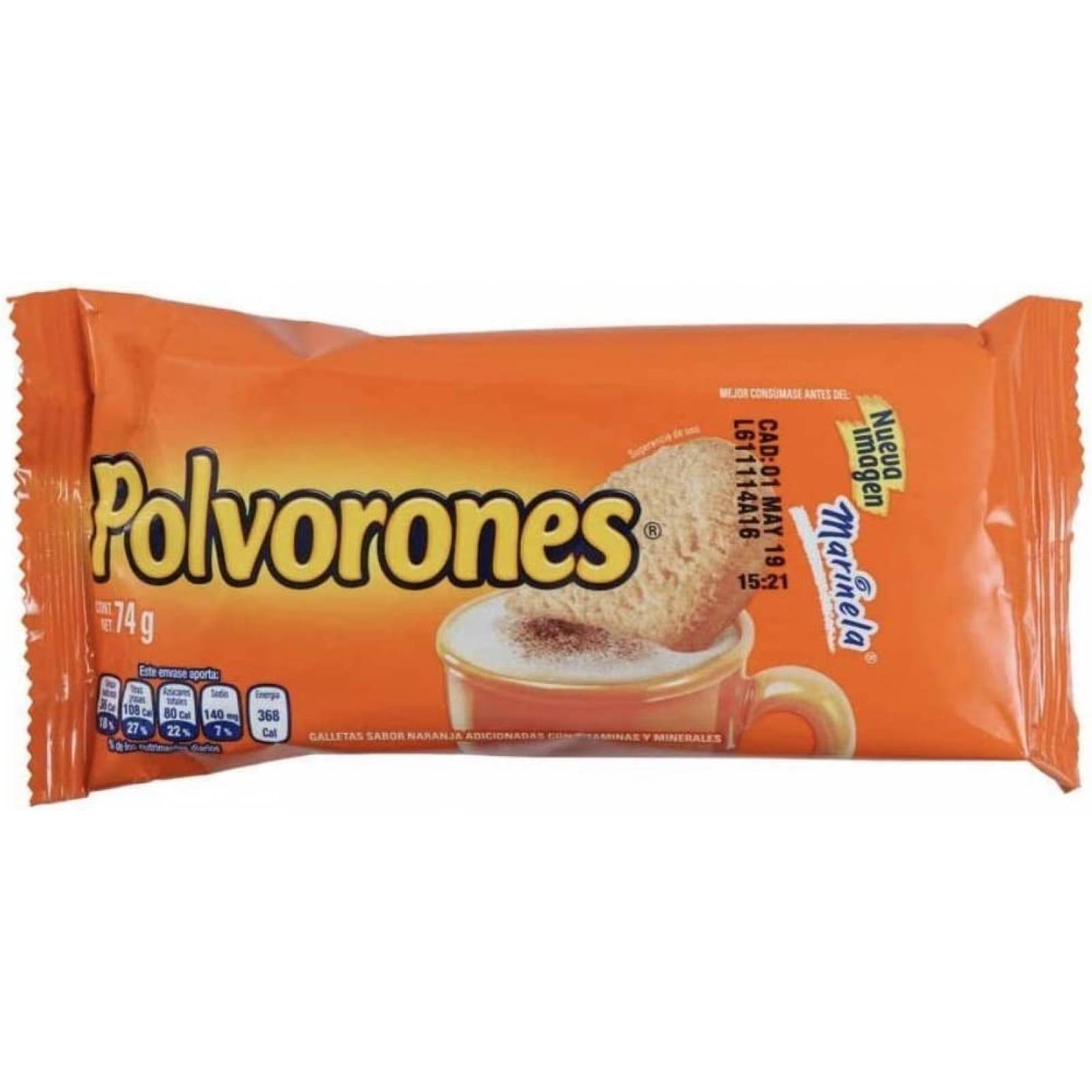 GALLETAS POLVORONES MARINELA CAJA GRANDE CON 13 Paquetes de 74g c/u IDEAL PARA NEGOCIO SNACK BOTANA. G