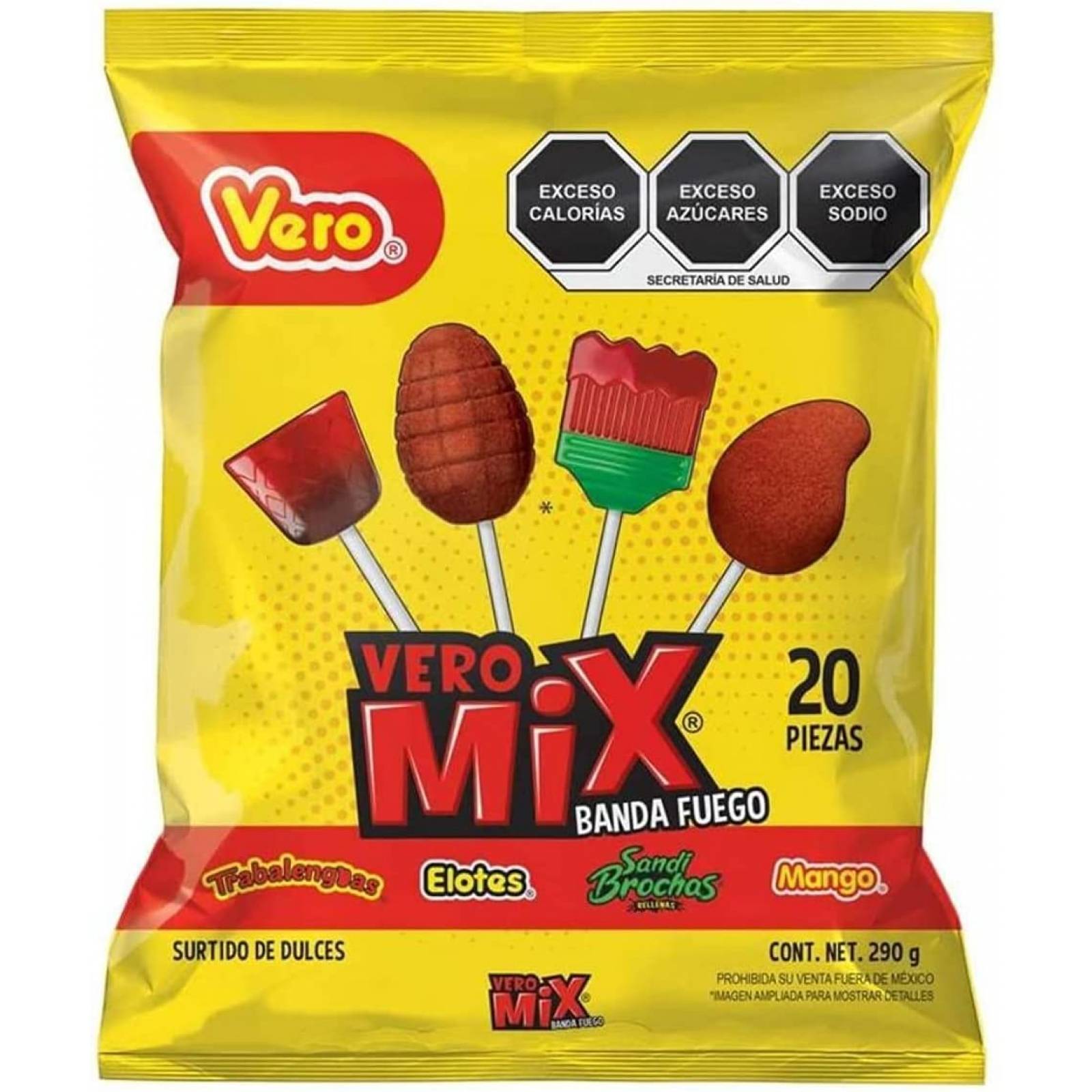 Dulces para piñata fiesta vero mix 8 paquetes total de 160 piezas