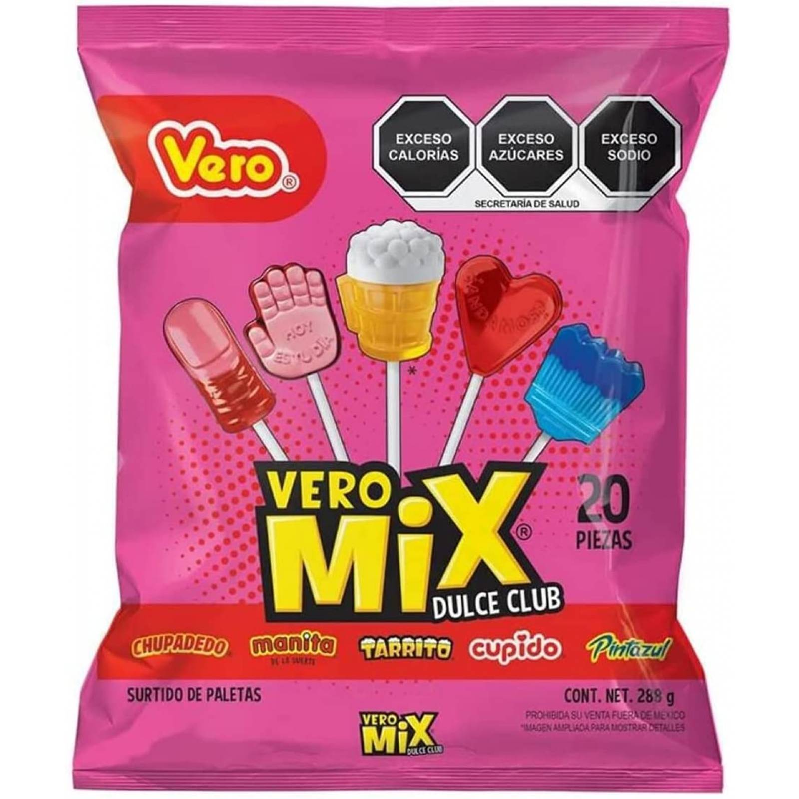 Dulces para piñata fiesta vero mix 8 paquetes total de 160 piezas