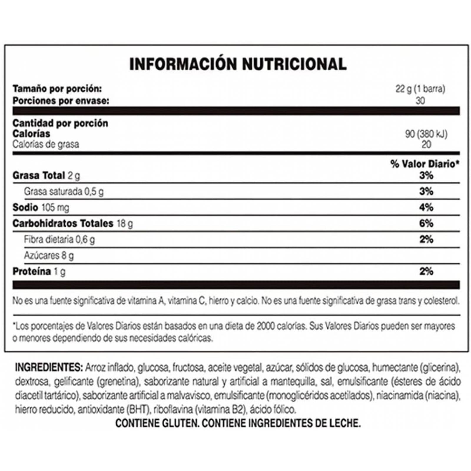 Barras de Arroz Rice Krispies Treats Kellogg's Sabor Malvavisco 30 pzas