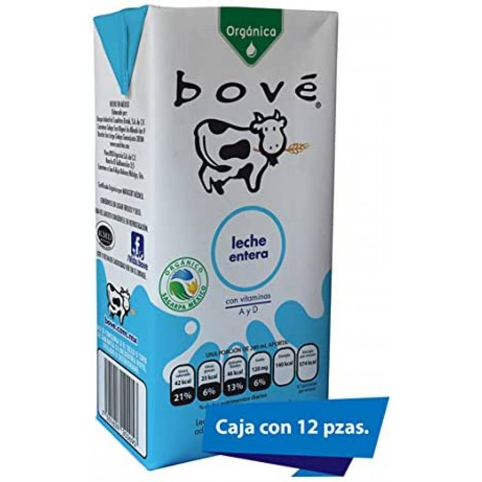 Bové Leche Entera Orgánica Ultrapasteurizada