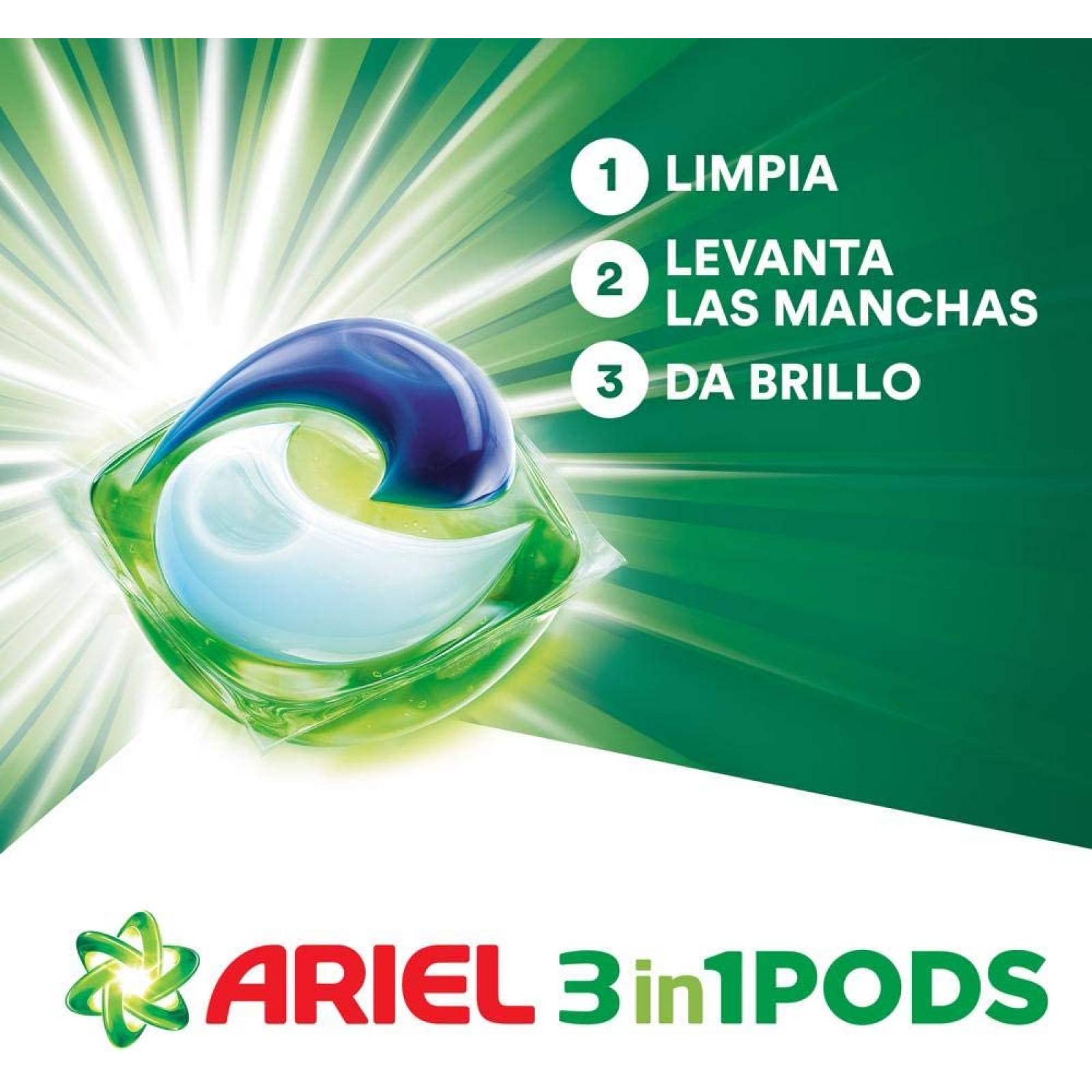 Ariel Pods Detergente Liquido Para Ropa En Cápsulas, 57 Piezas