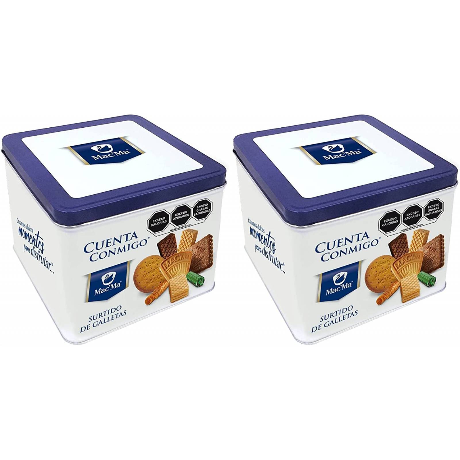 Macma LATA CUENTA CONMIGO 600 gr c/u Combo 2 piezas Galletas. Deliciosas galletas finas, para compartir con