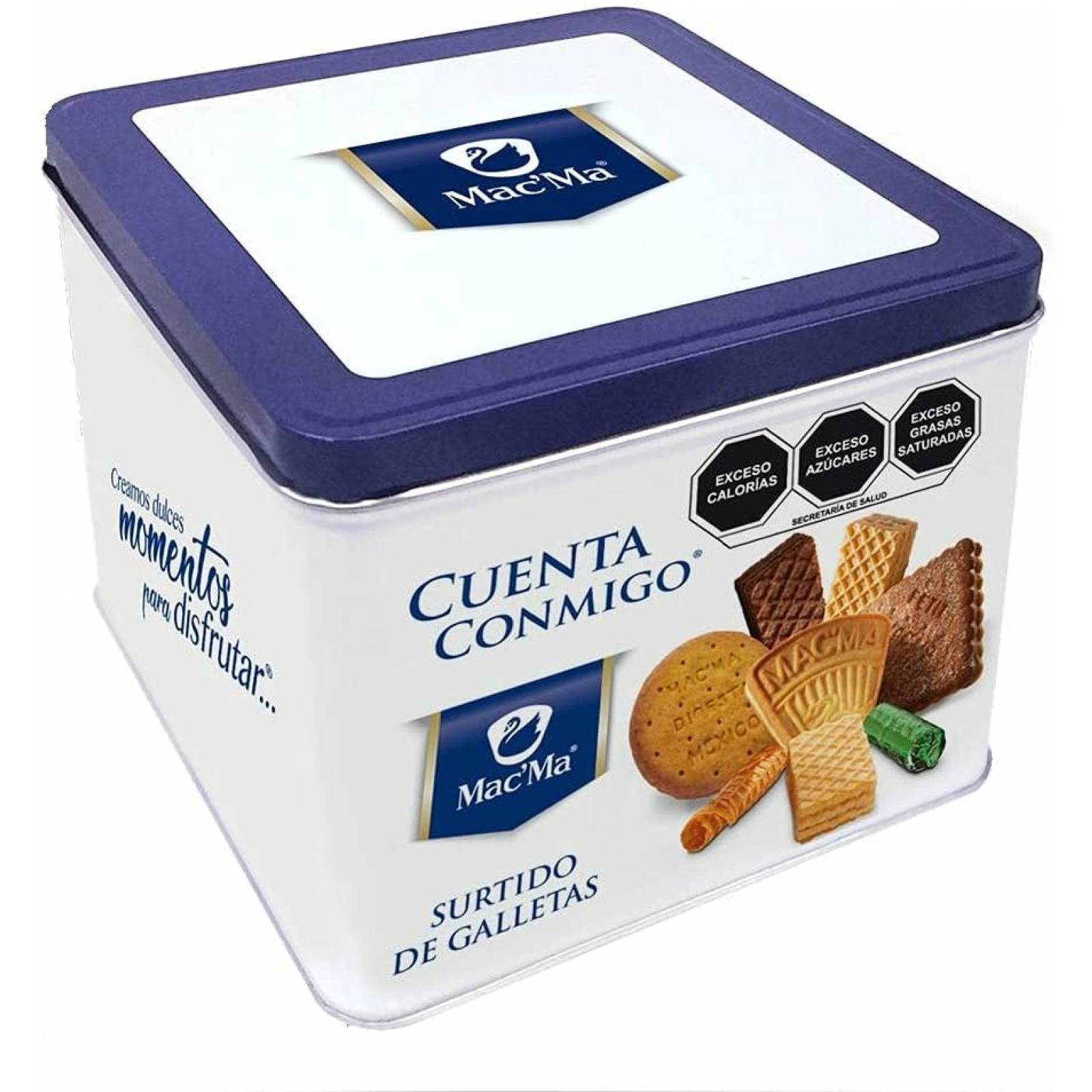 Macma LATA CUENTA CONMIGO 600 gr c/u Combo 2 piezas Galletas. Deliciosas galletas finas, para compartir con