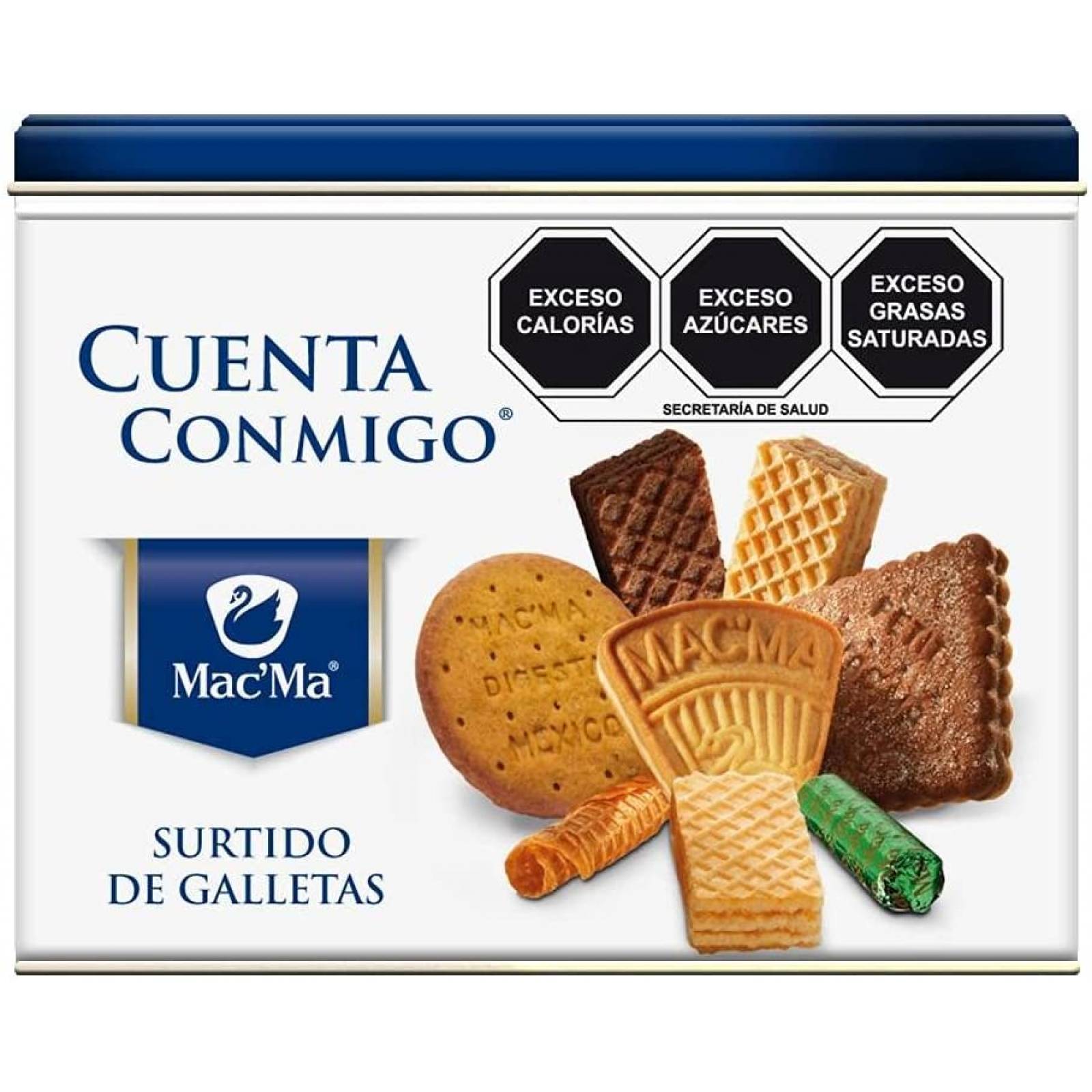 Macma LATA CUENTA CONMIGO 600 gr c/u Combo 2 piezas Galletas. Deliciosas galletas finas, para compartir con