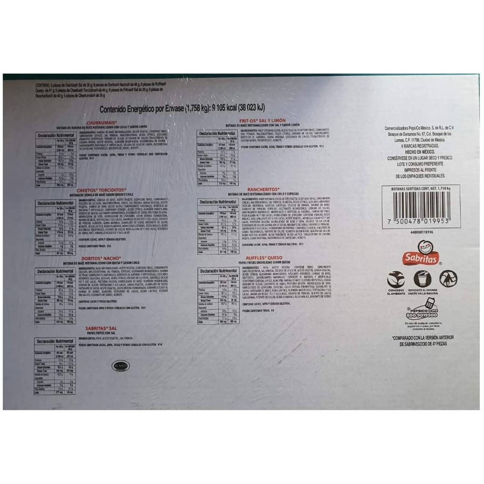 SABRITAS- 43 PIEZAS BOTANA SURTIDA