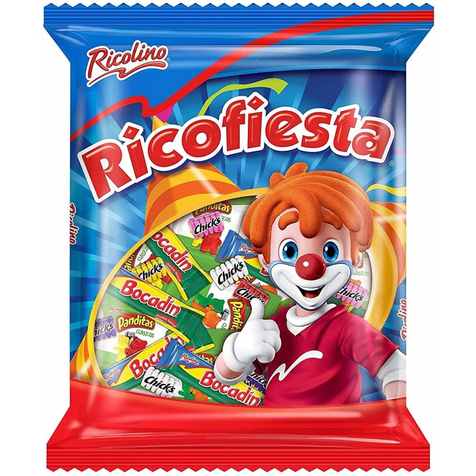 RICOFIESTA 1.5KG DE RICOLINO | MEZCLA DE DULVES RICOLINO | MAS DE 100 PIEZAS DE BUBULUBU, PANDITAS, KRANKY,