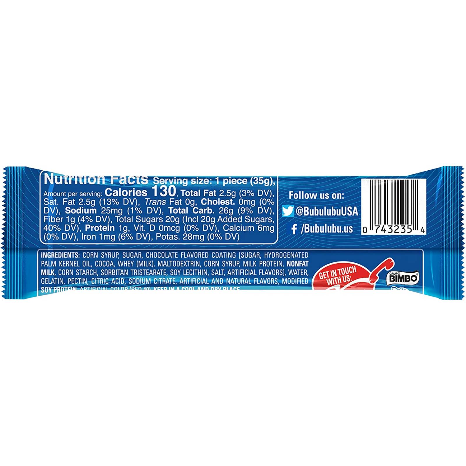 CHOCOLATES BUBULUBU RICOLINO Delicioso Malvavisco con jalea de Fresa y cubierta de Chocolate 24 piezas