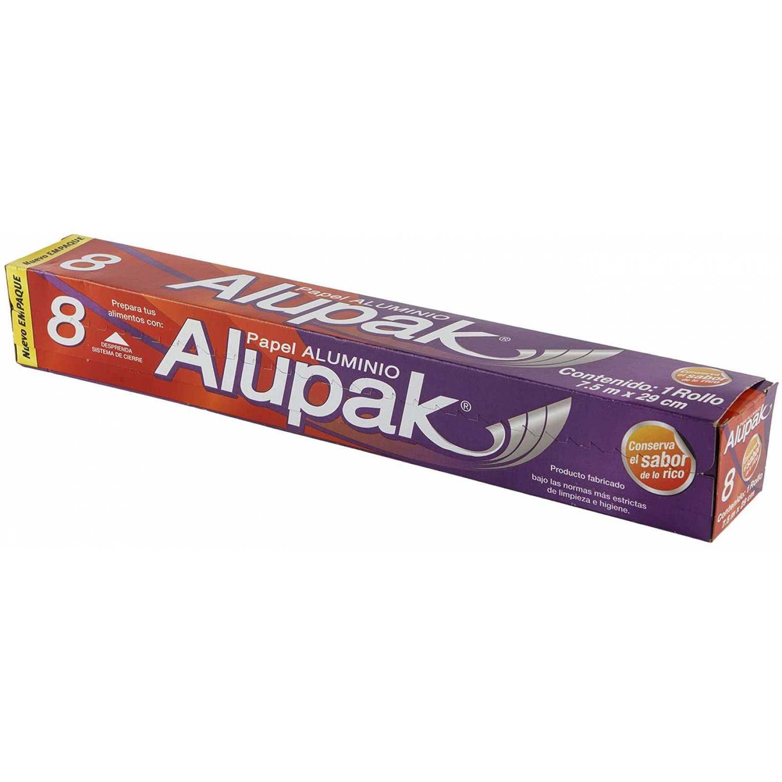 Alupak Papel Aluminio Alupak 7.5 M X 29 Cm, color, 1 gram, pack of/paquete de
