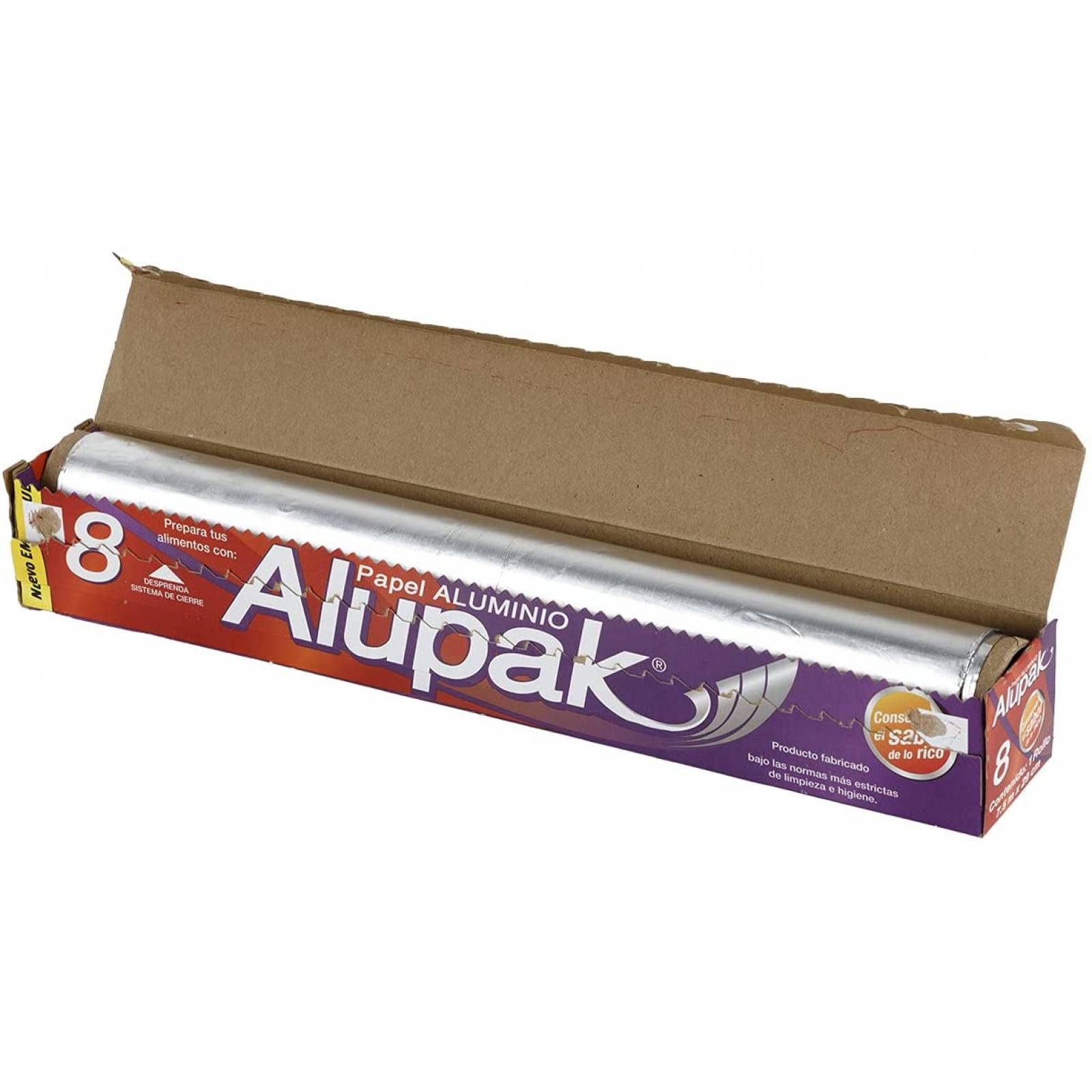 Alupak Papel Aluminio Alupak 7.5 M X 29 Cm, color, 1 gram, pack of/paquete de