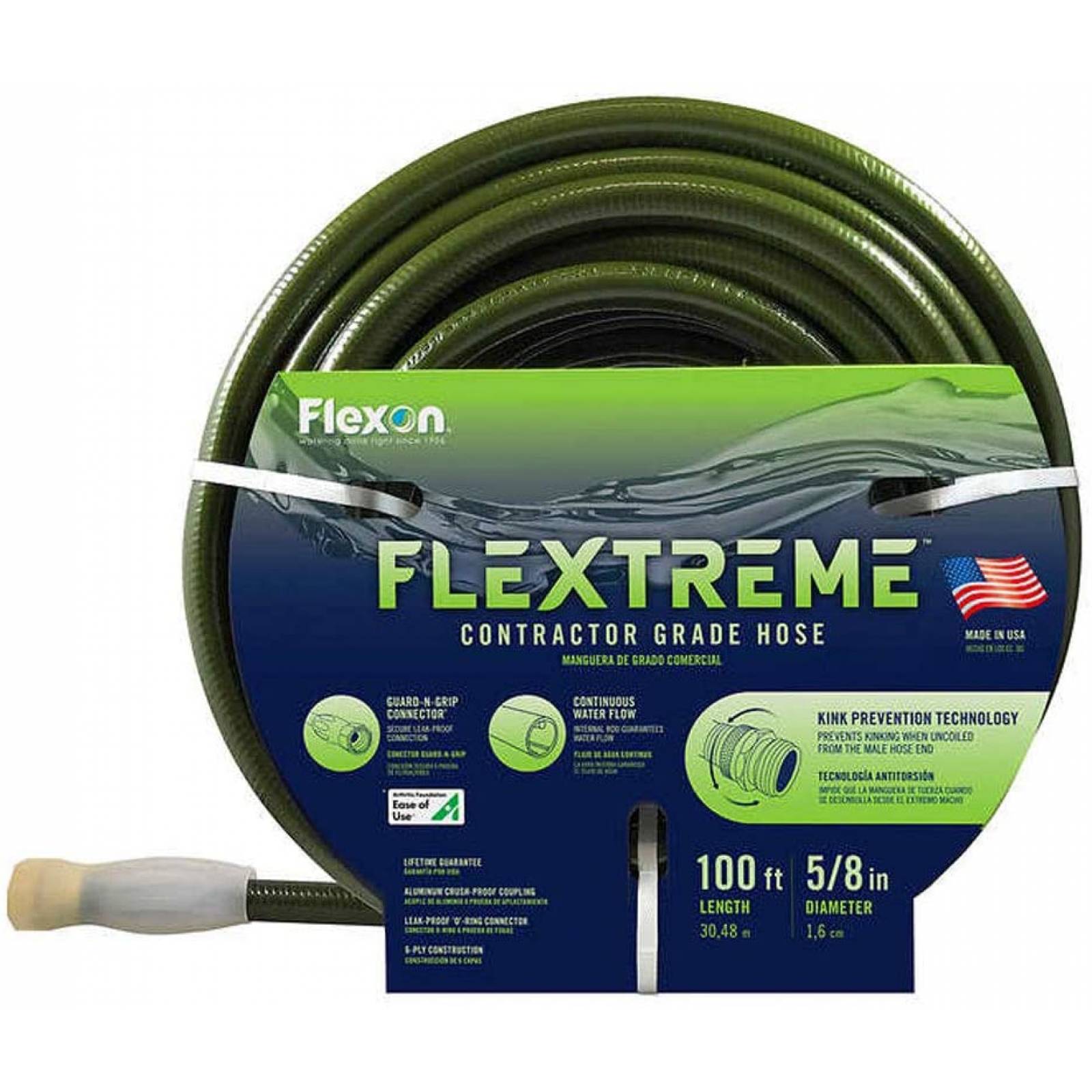 Flexon Flextreme Manguera de grado contratista, 100 pies 5/8 pulgadas