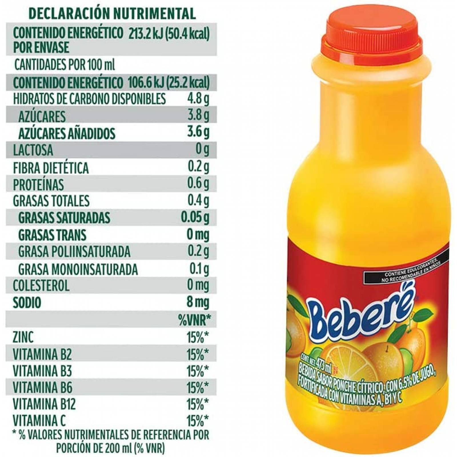 Beberé, Beberé Ponche Cítrico 473ml