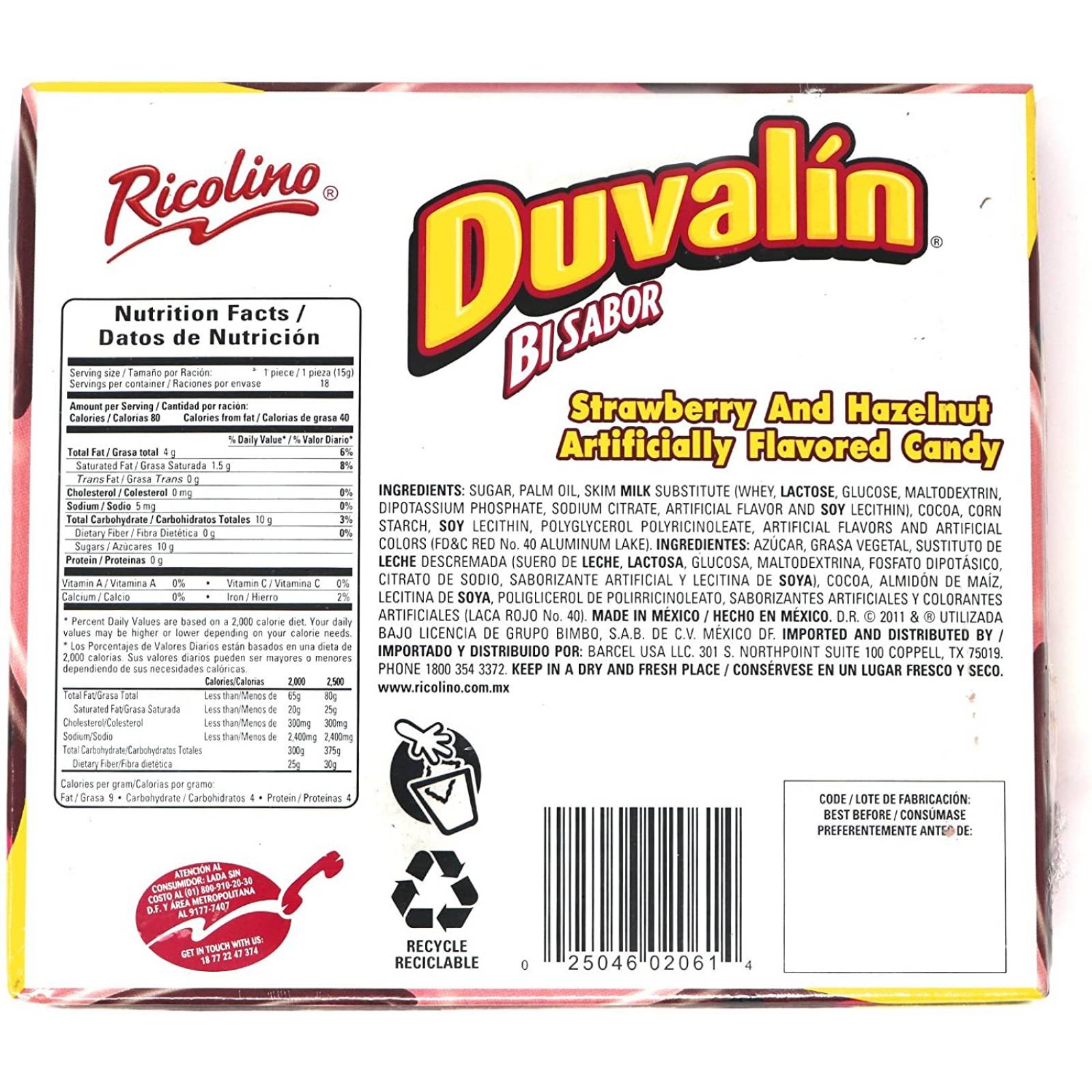 Duvalin Avellana/fresa caramelo suave (4 Pack - 72 Unidades)