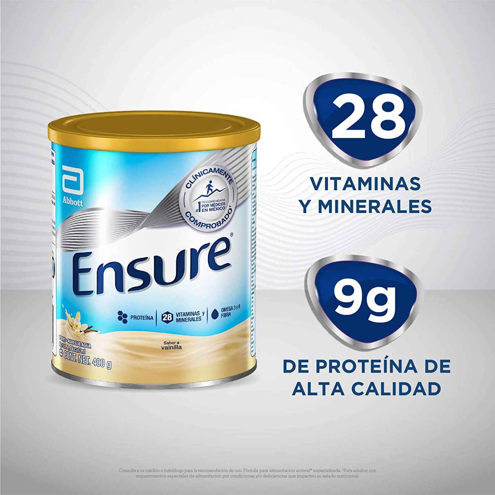 Ensure Clásico Vainilla en Polvo 400g, Alimentación Especializada