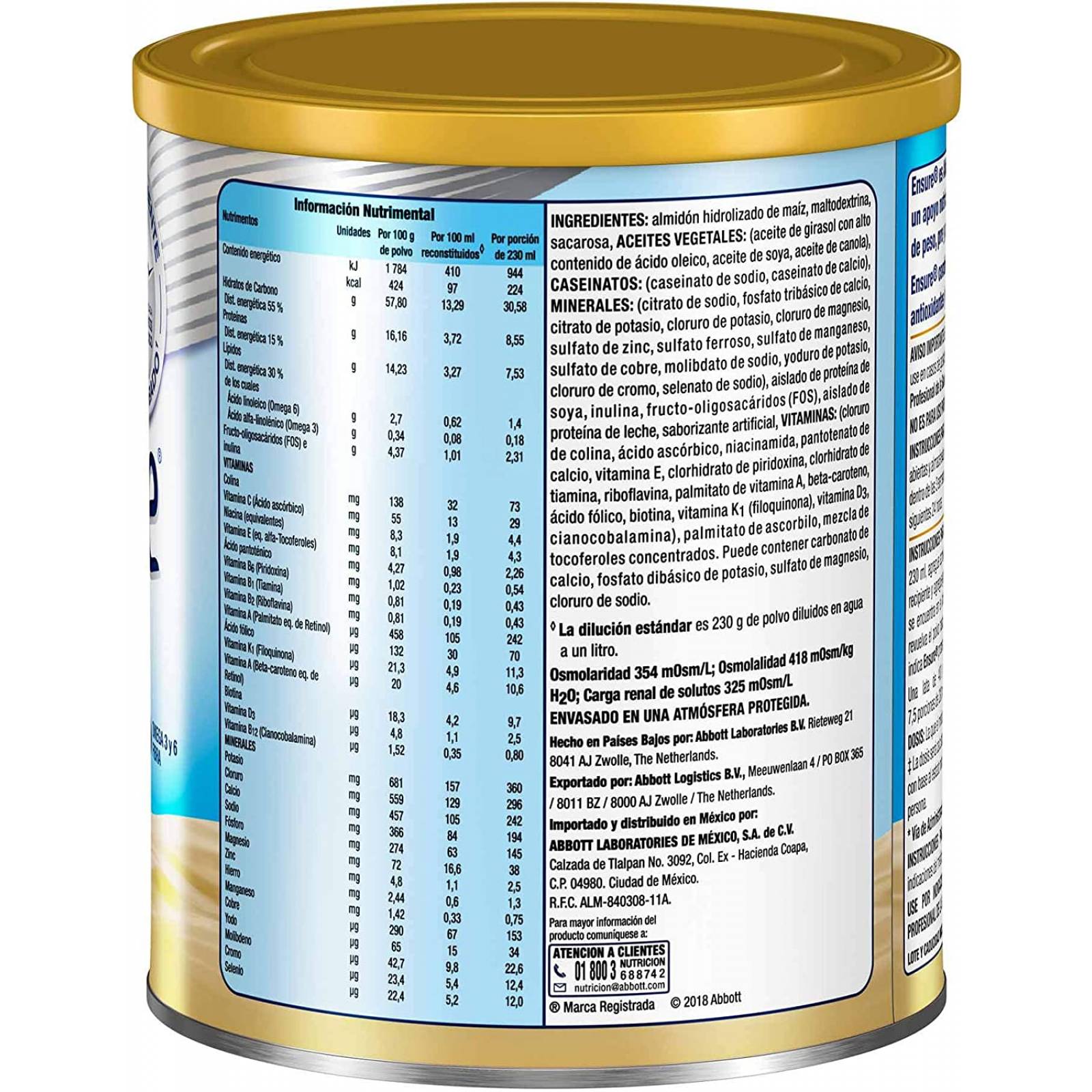 Ensure Clásico Vainilla en Polvo 400g, Alimentación Especializada