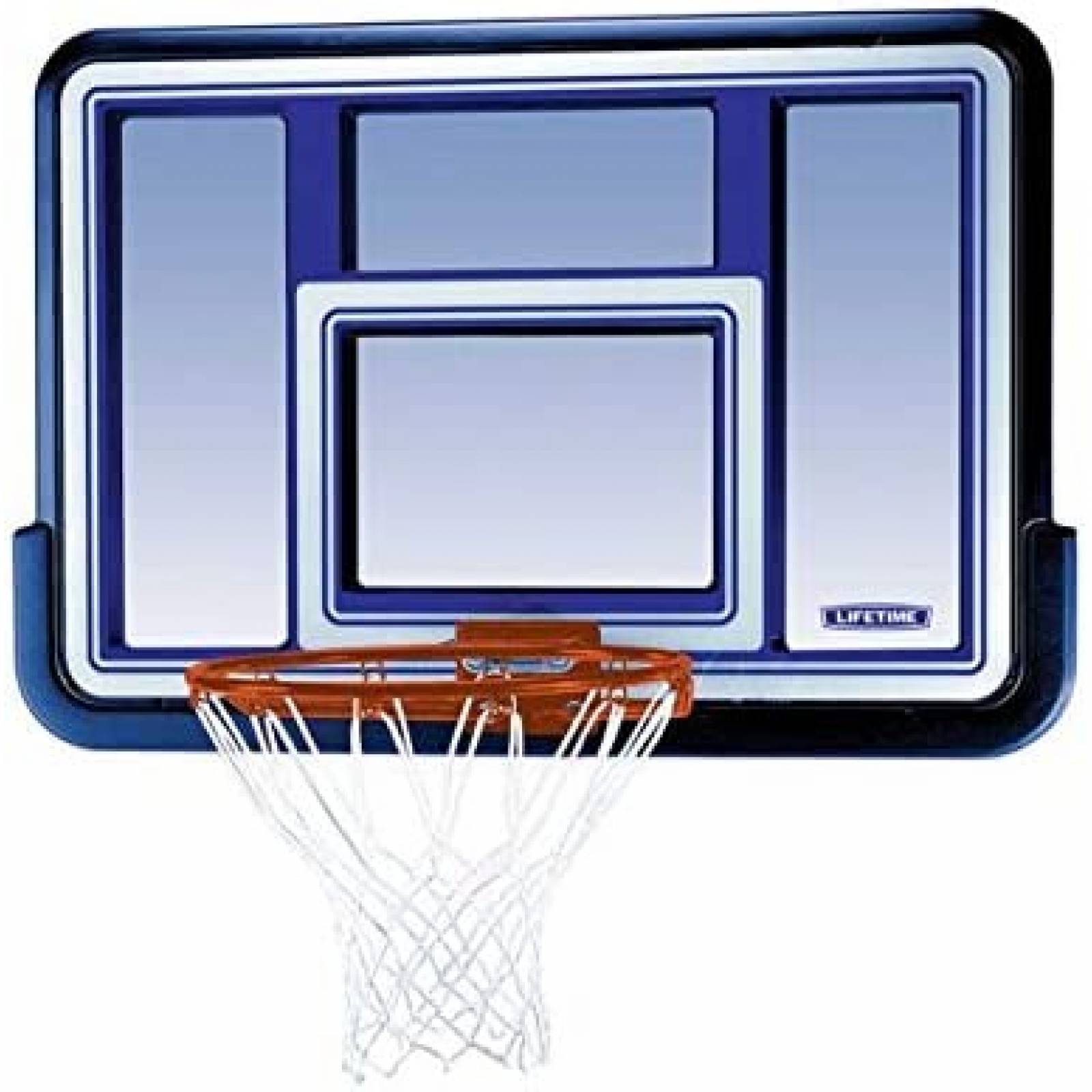 Lifetime 73650 - Tablero y borde de baloncesto (111,7 cm), color azul y blanco