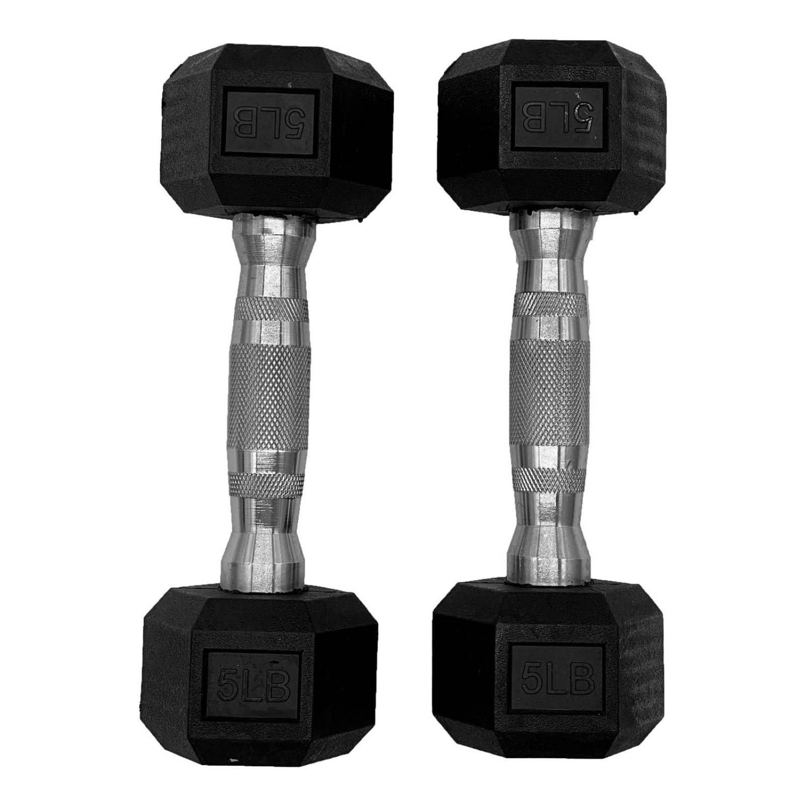 Mancuernas Hexagonal Par 5Lbs Pesas Para Ejercicio Caucho 