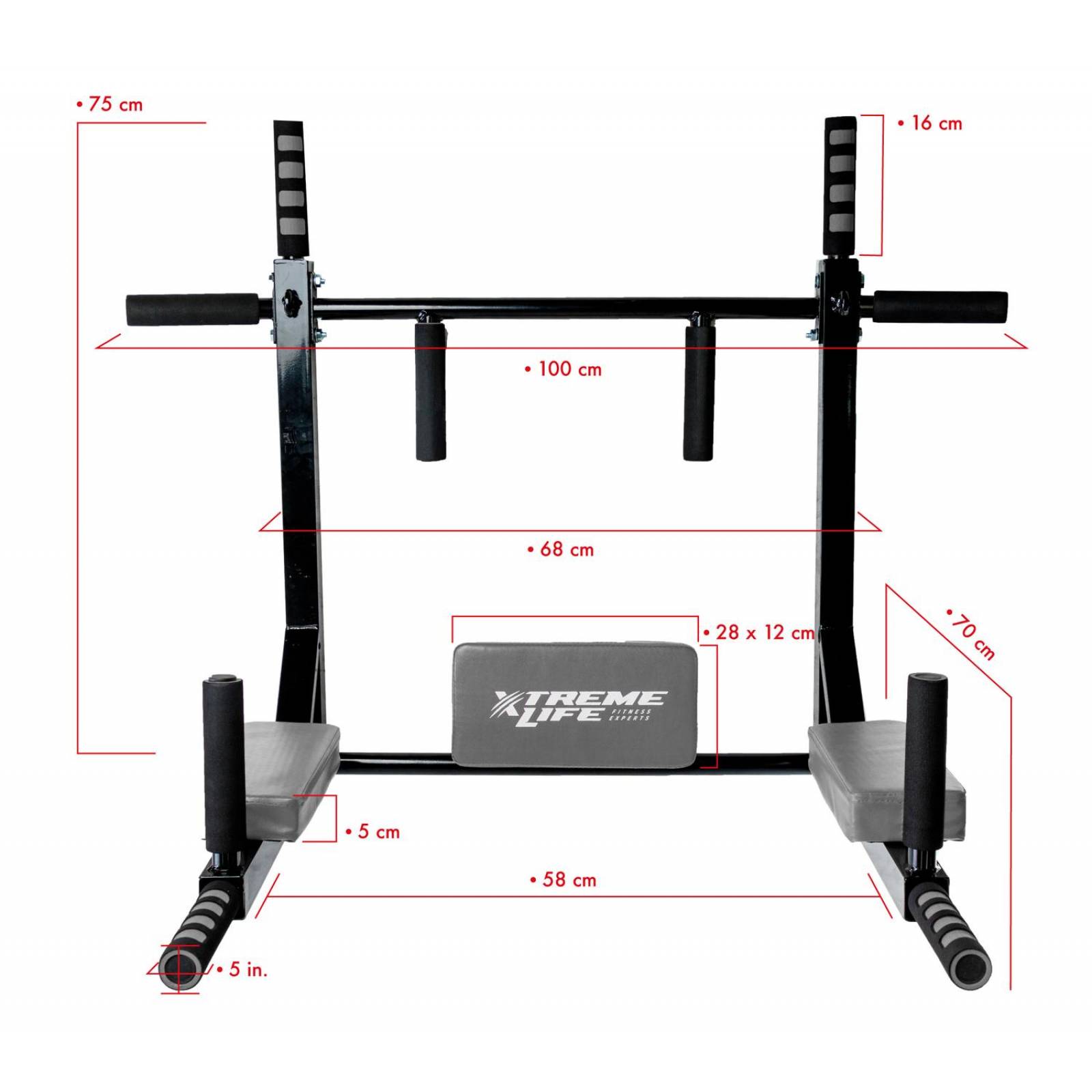 Barra Para Dominadas Gym Barra Para Ejercicios Reforzada Plateado