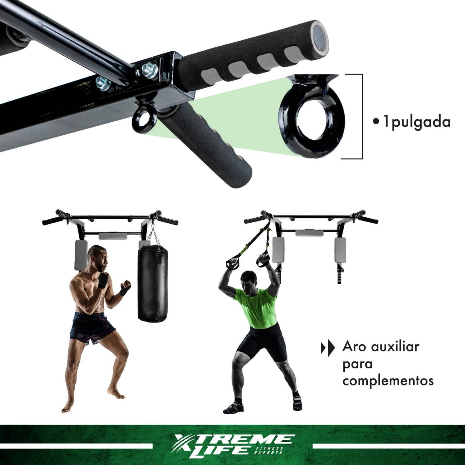 Barra Para Dominadas Gym Barra Para Ejercicios Reforzada Plateado