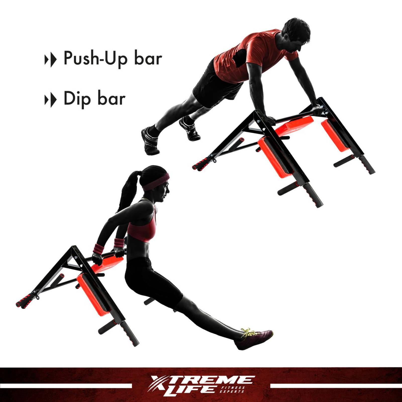 Barra Para Dominadas Gym Barra Para Ejercicios Reforzada Rojo