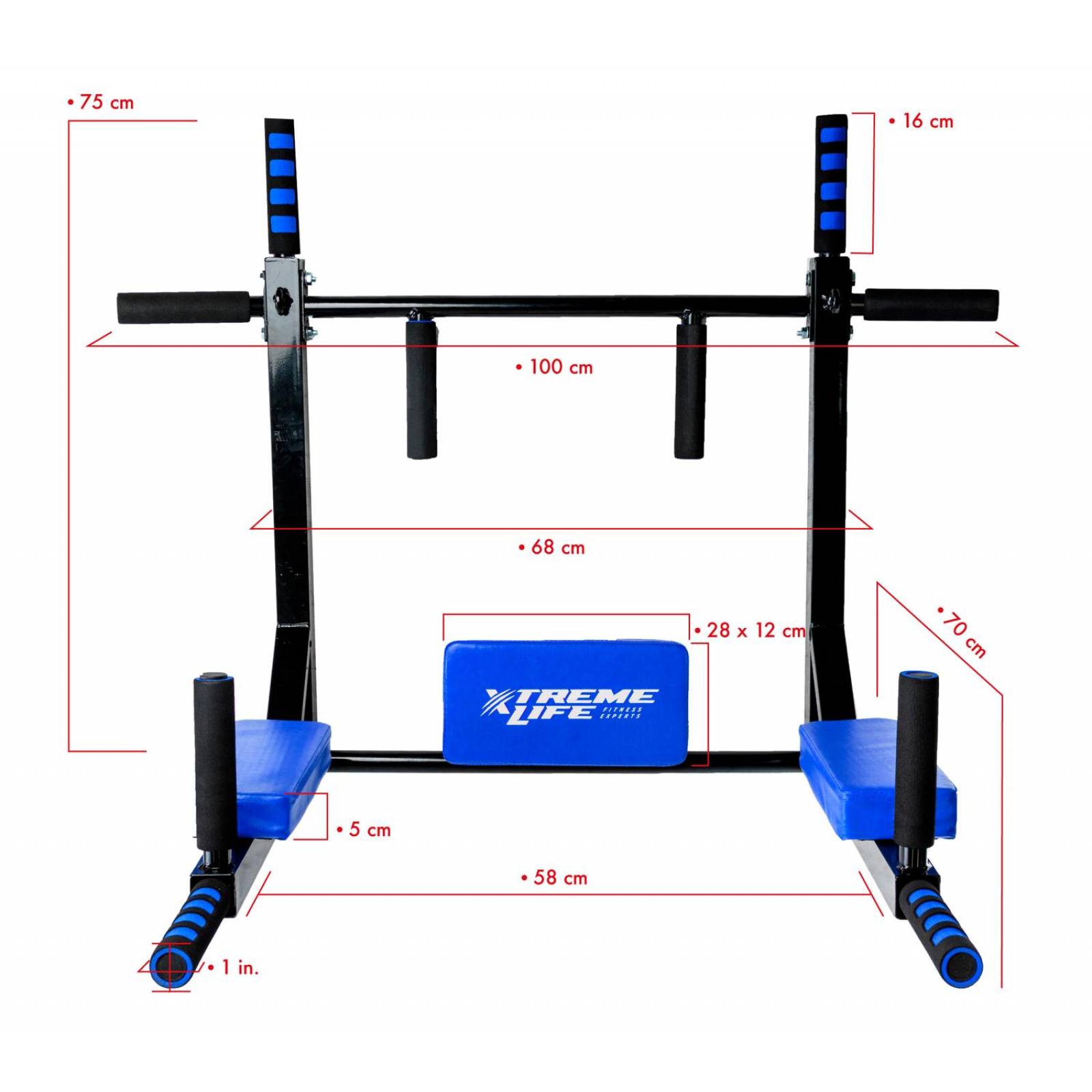 Barra Para Dominadas Gym Barra Para Ejercicios Reforzada Azul
