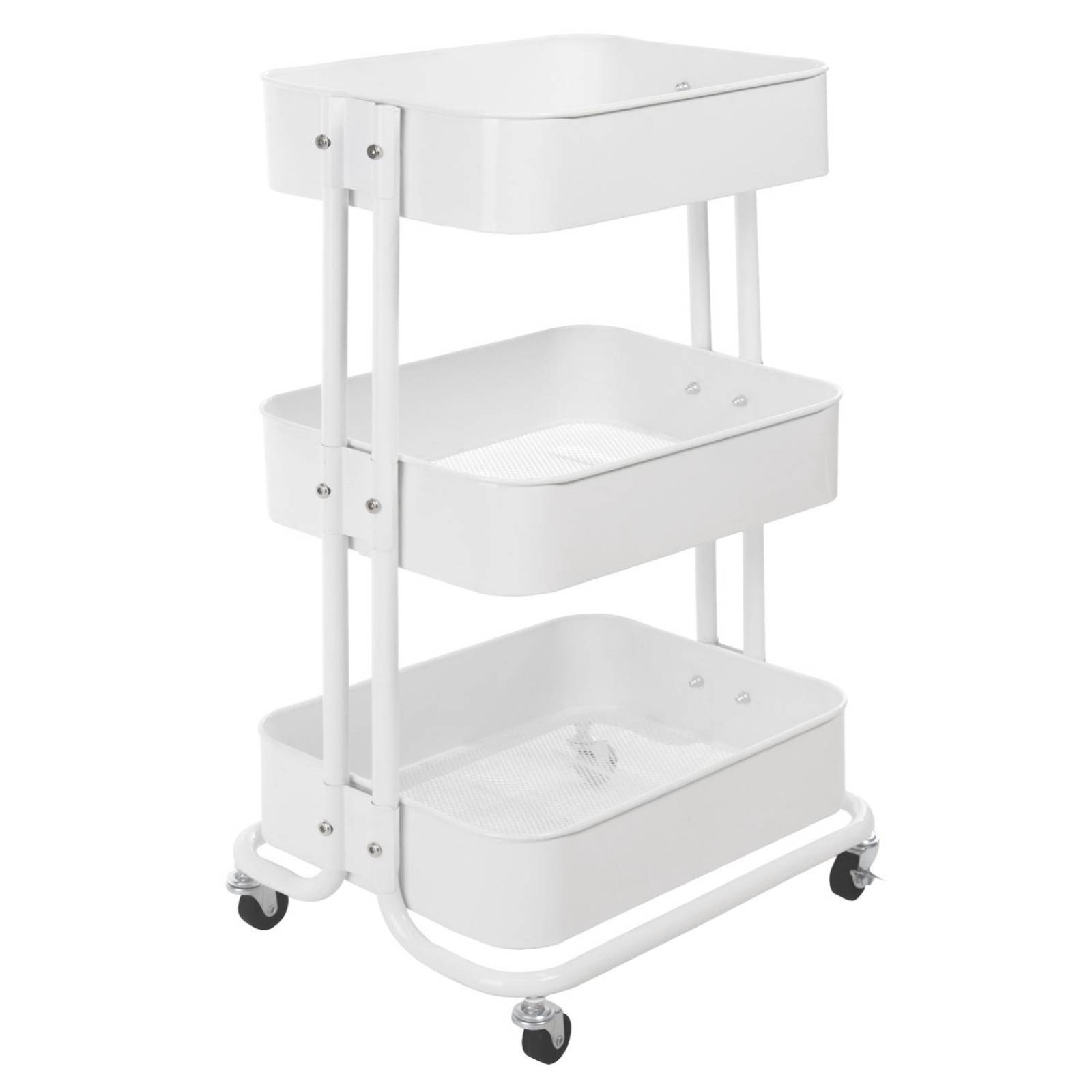 Carrito Organizador Carro Auxiliar Con Ruedas Estanteria Blanco CH