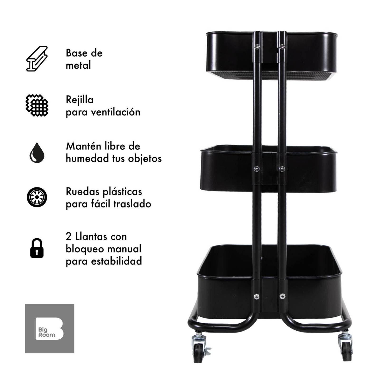 Carrito Organizador Con Ruedas - Estantería Móvil Para Libros, Juguetes O Productos De Oficina