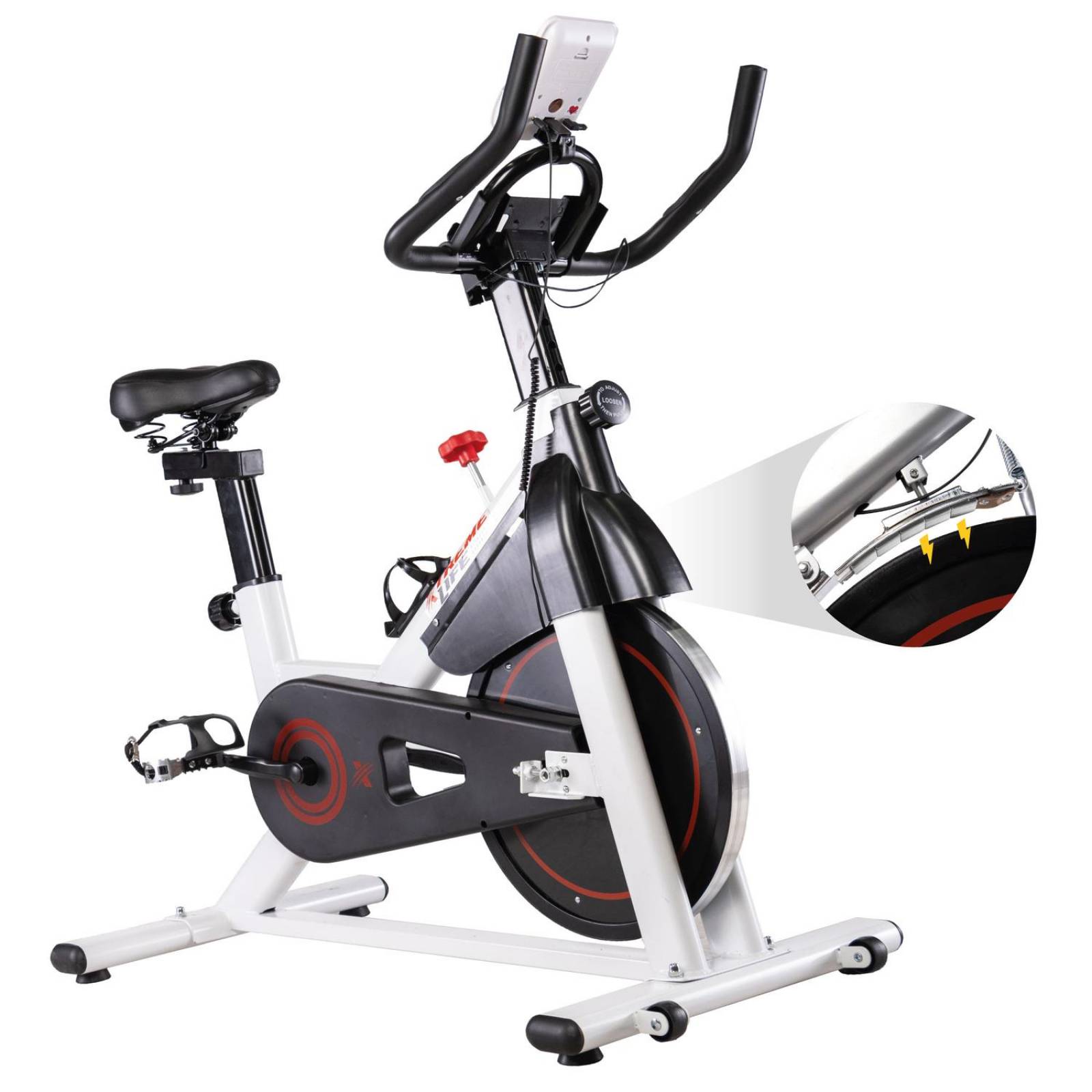 Bicicleta Spinning 15 kg Freno Magnetico Bicicleta Fija Gym Blanco