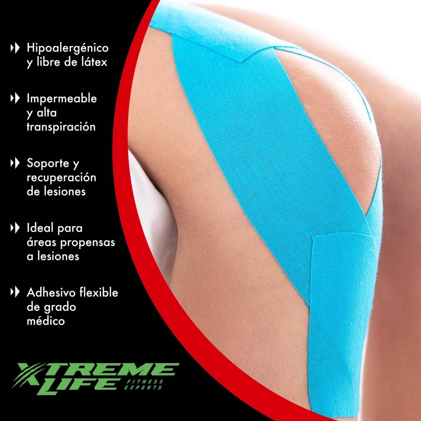 Cinta Kinesiologica Resistente Al Agua Kinesiotape Cinta Azul