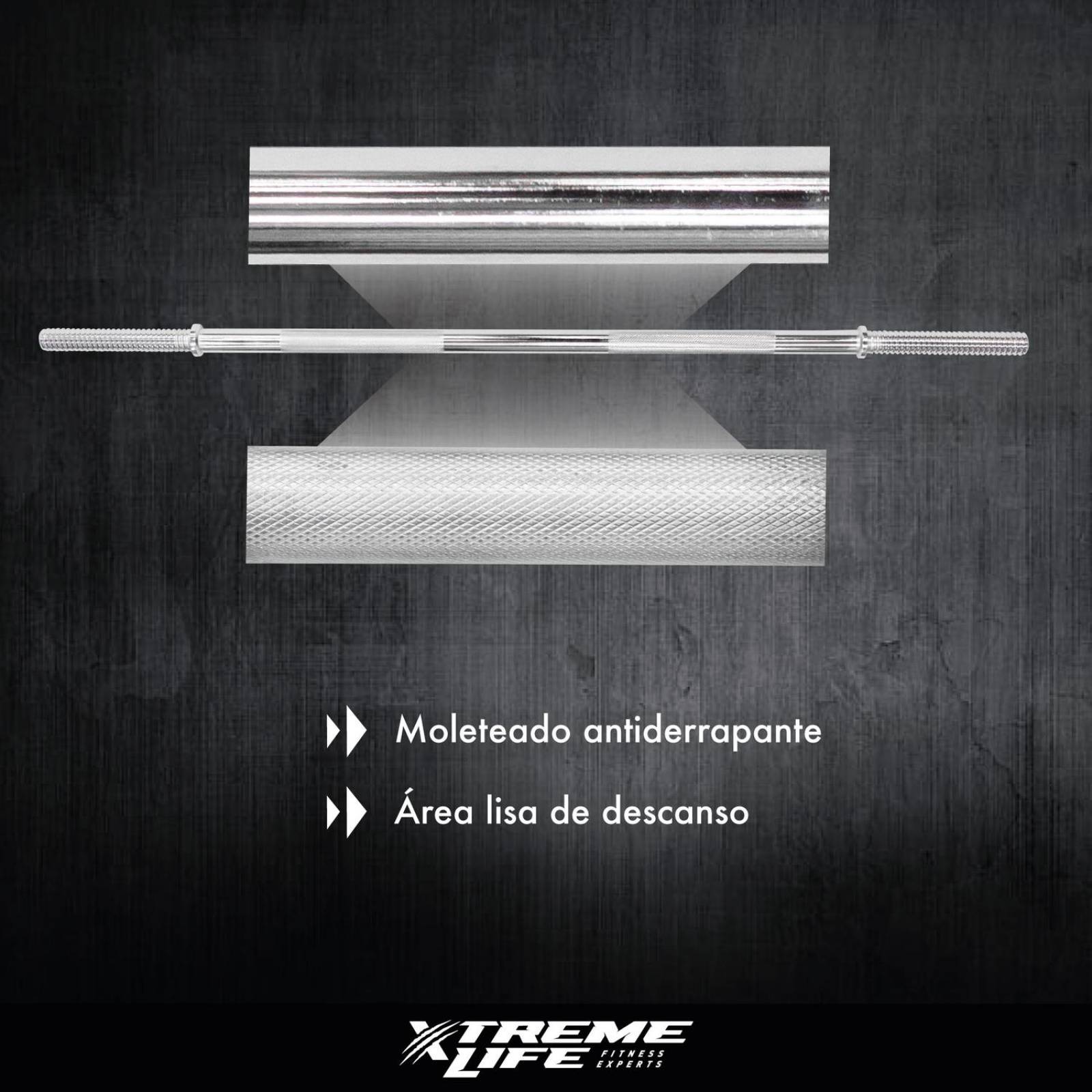 Barra Recta Cromada Semi Olimpica Pesas Barra Crossfit Gym 